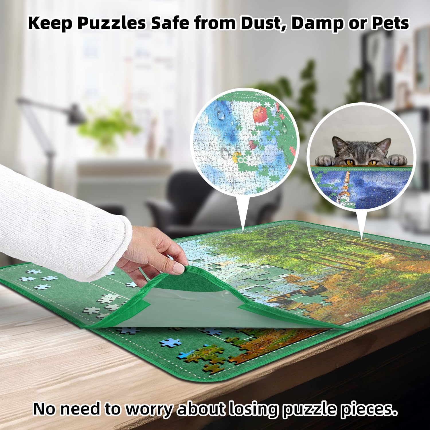 Mozooson Puzzle da 1500 pezzi - Pieghevole 95x65 cm - immagine 3