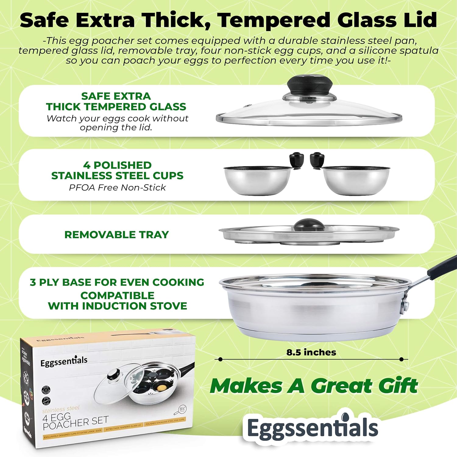 Eggssentials - Stampo Antiaderente per Uova in Camicia - immagine 6