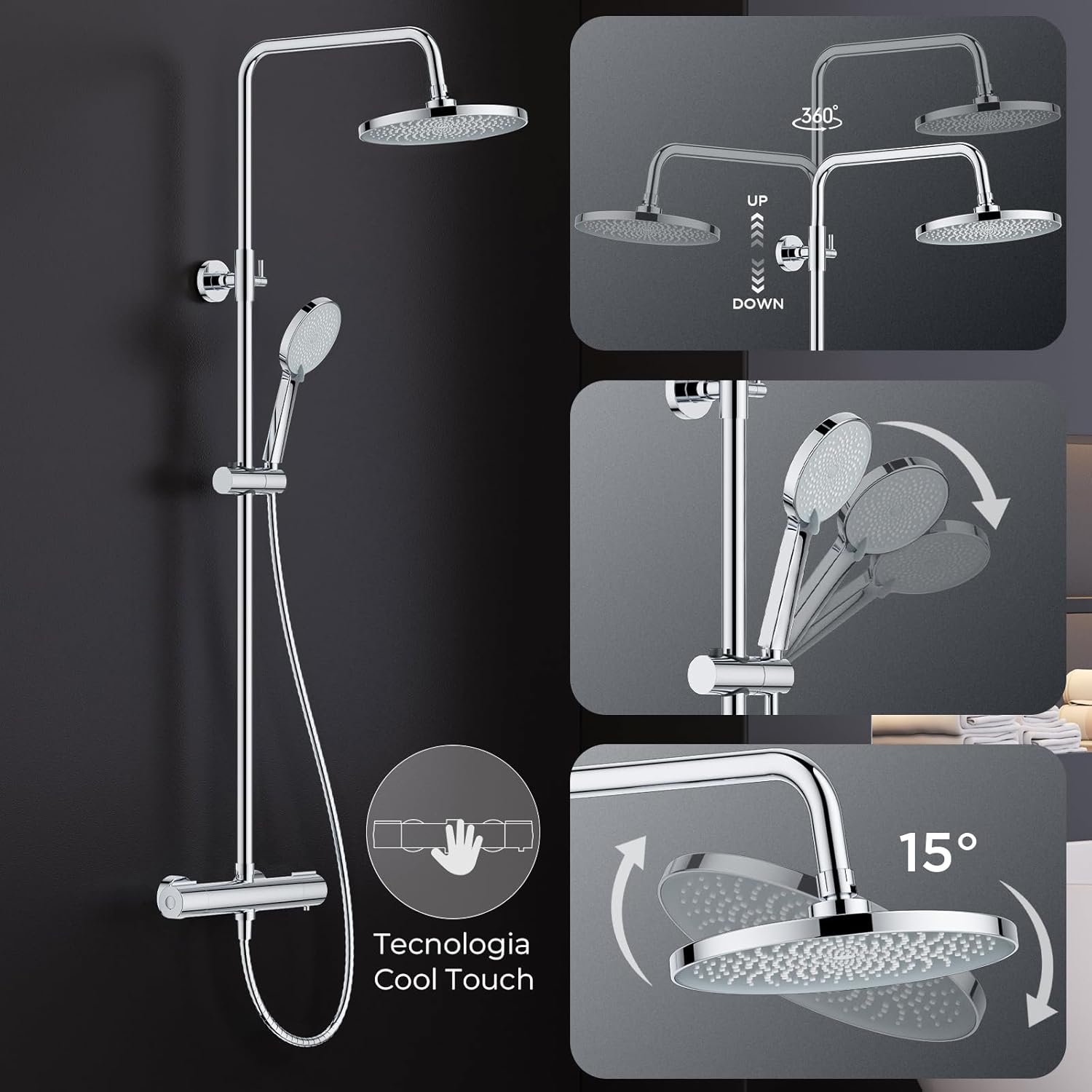 Forious Colonna Doccia con Miscelatore Termostatico - immagine 6