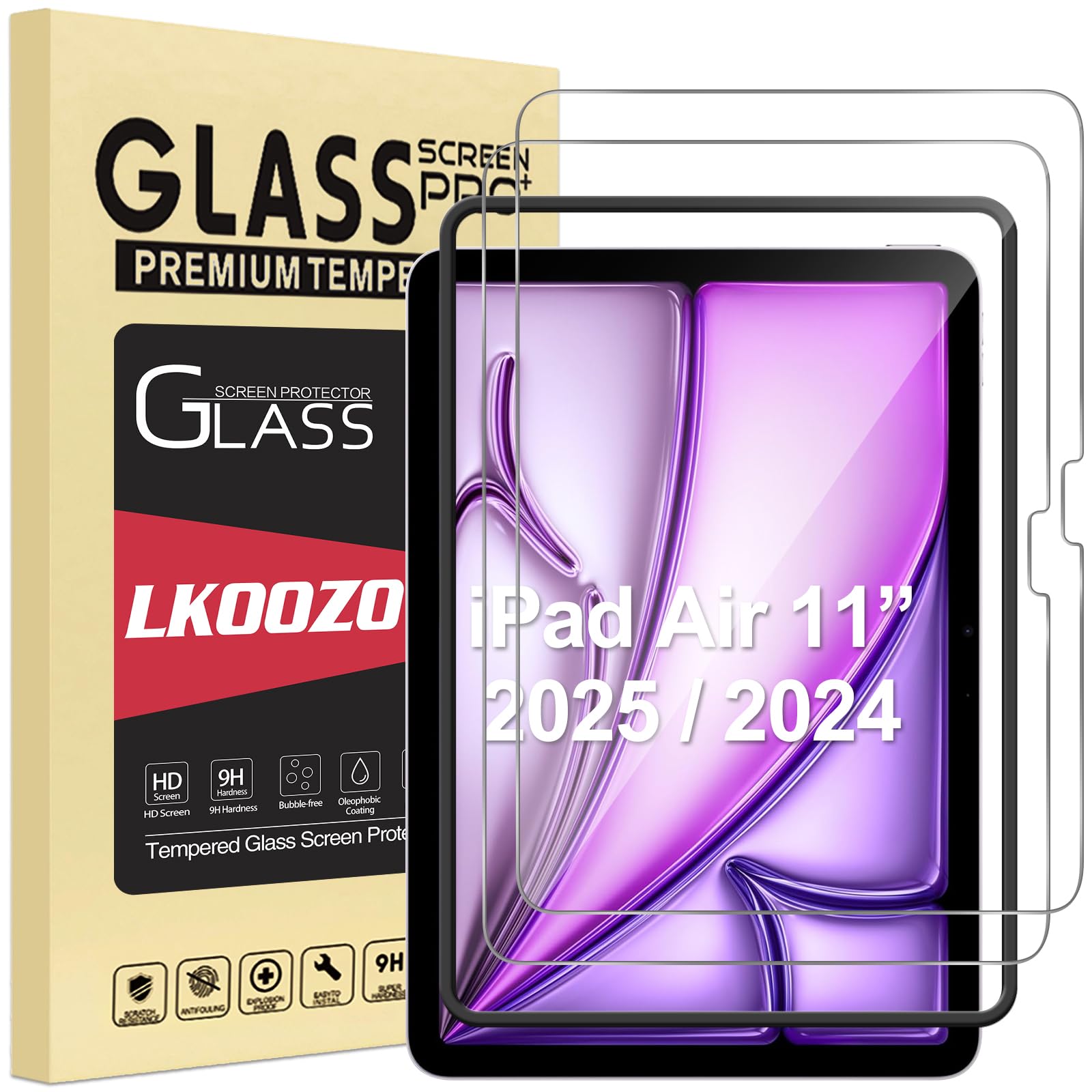 Lkoozo Vetro Temperato per iPad Air 11" M3/M2 (2025/2024)