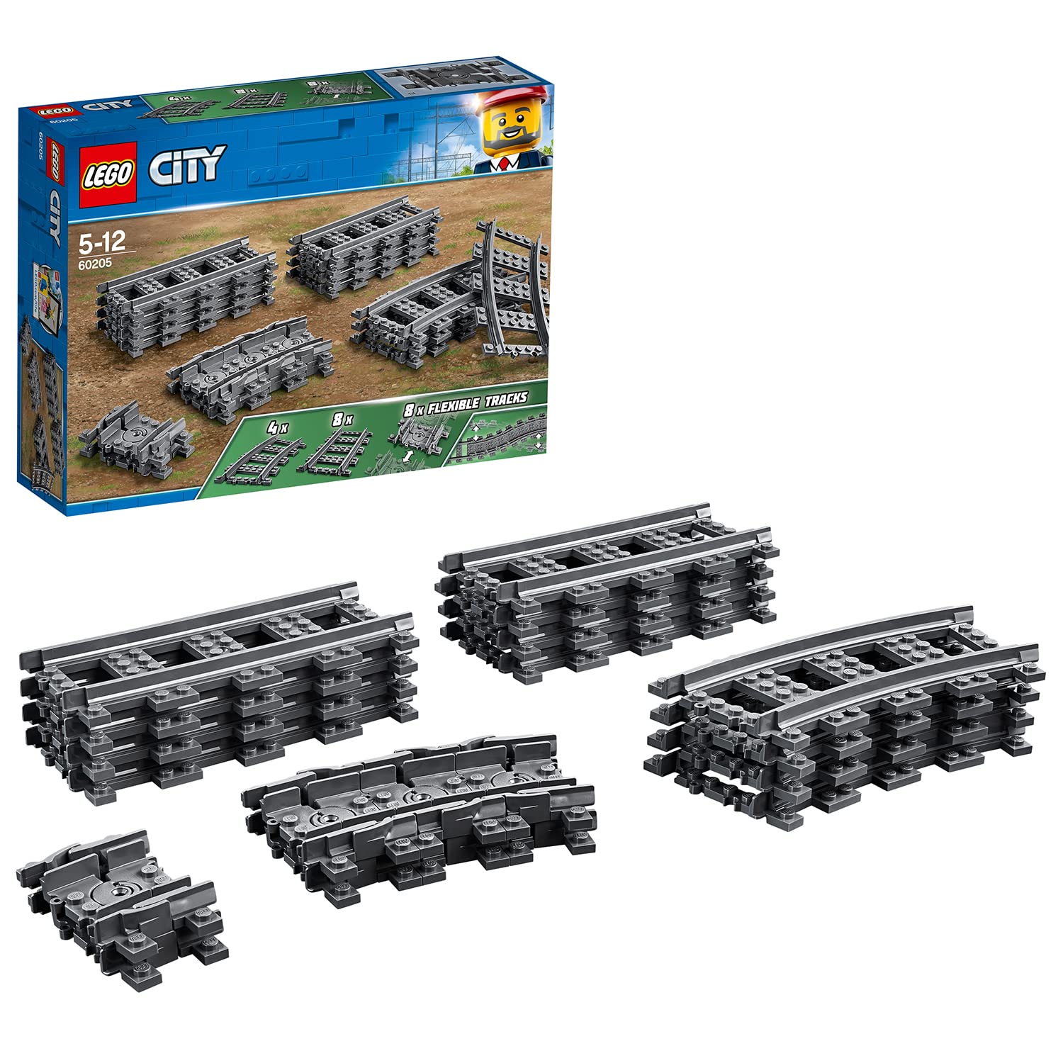 LEGO City Binari - Set 20 Pezzi per Treno Giocattolo