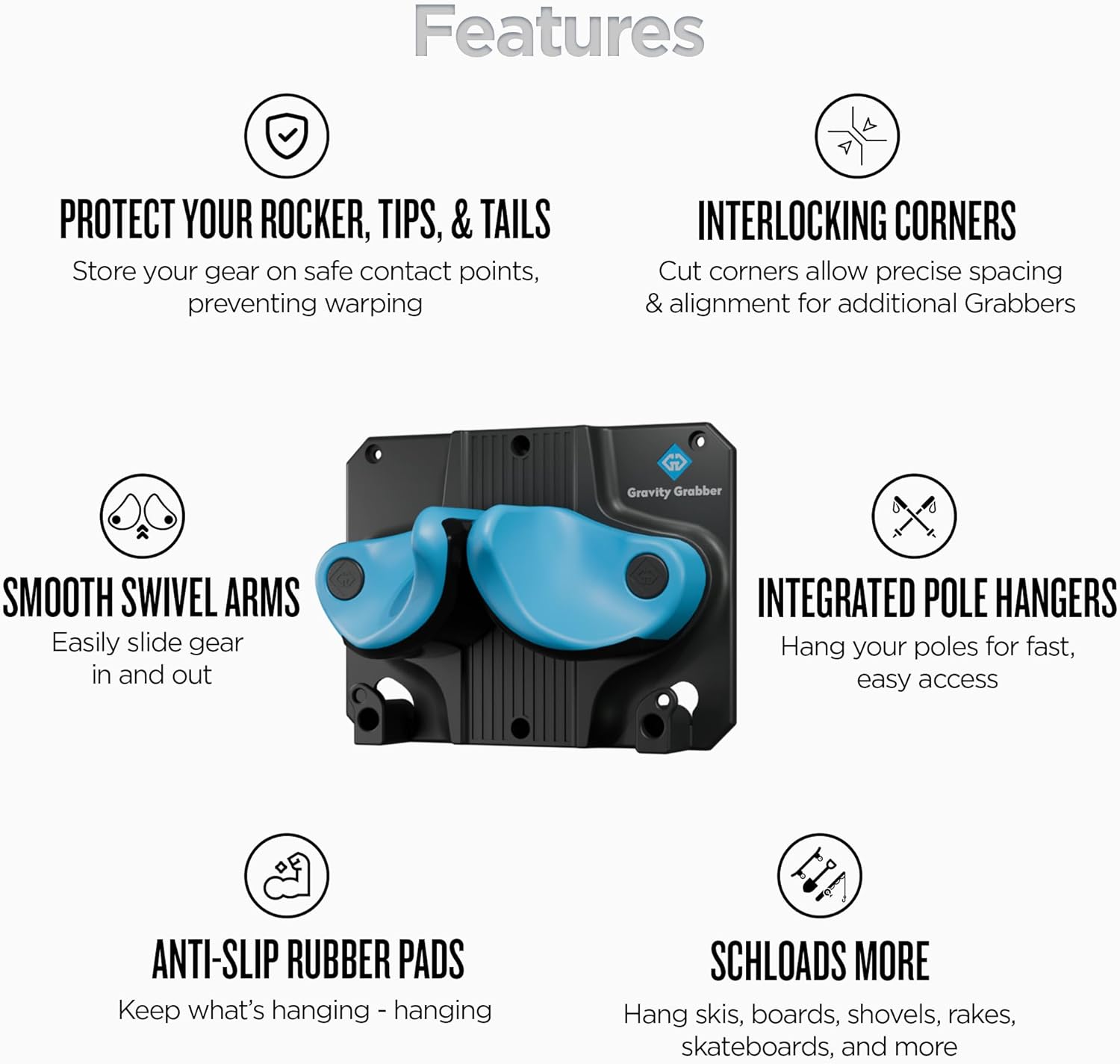 Gravity Grabber Supporto da Parete per Sci e Snowboard - immagine 4