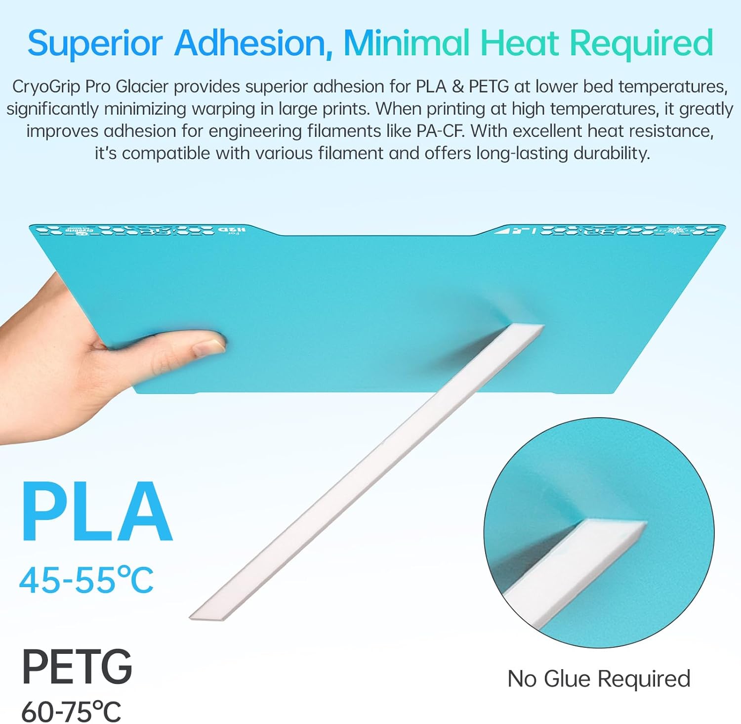 BIQU CryoGrip Pro Glacier 346x355mm Build Plate - immagine 2