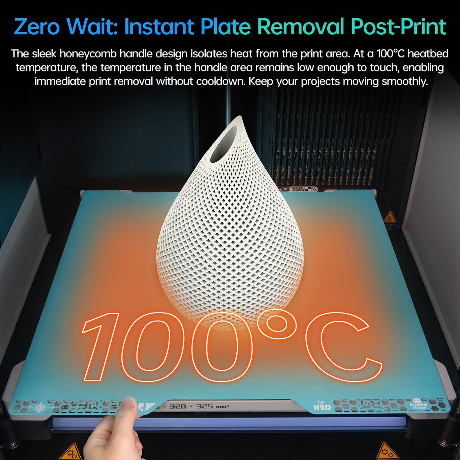 BIQU CryoGrip Pro Glacier 346x355mm Build Plate - immagine 3