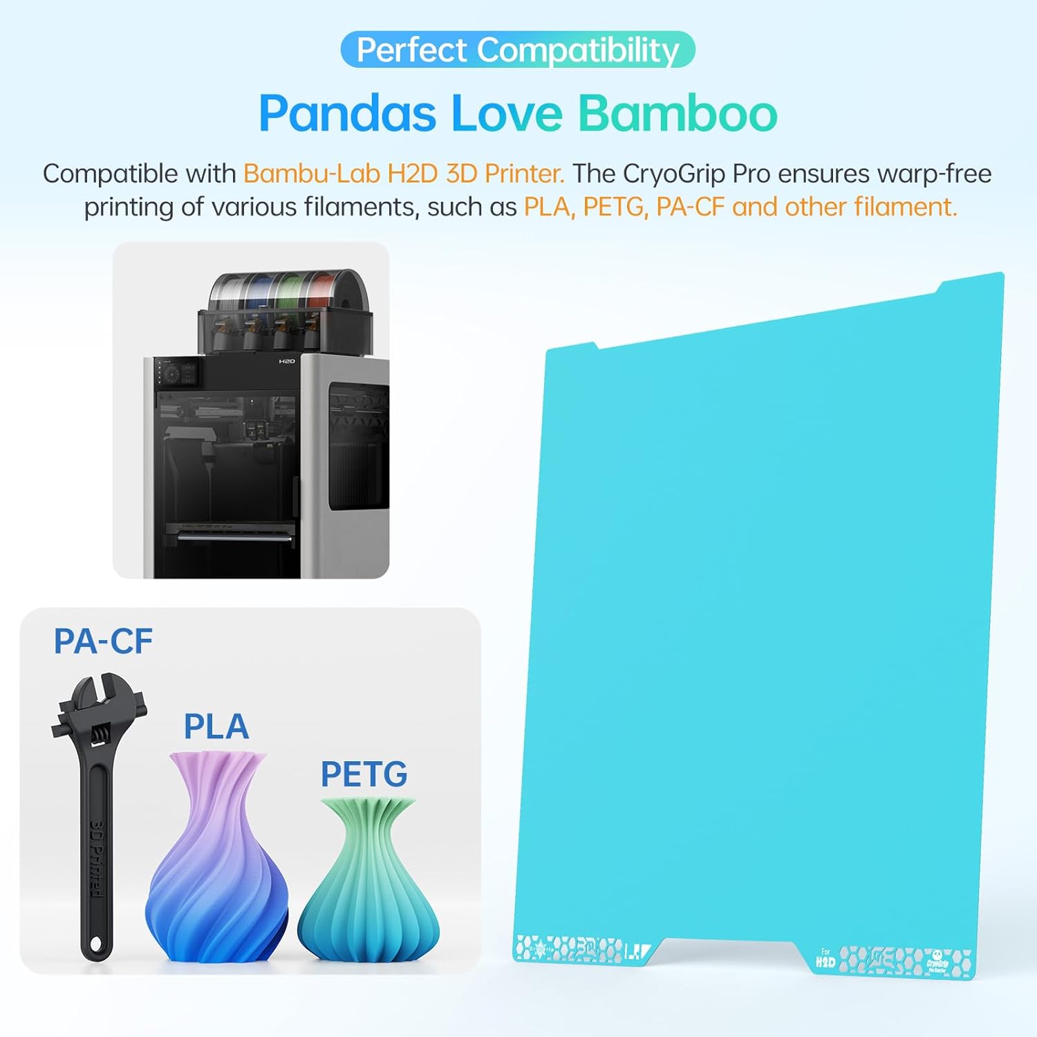 BIQU CryoGrip Pro Glacier 346x355mm Build Plate - immagine 4