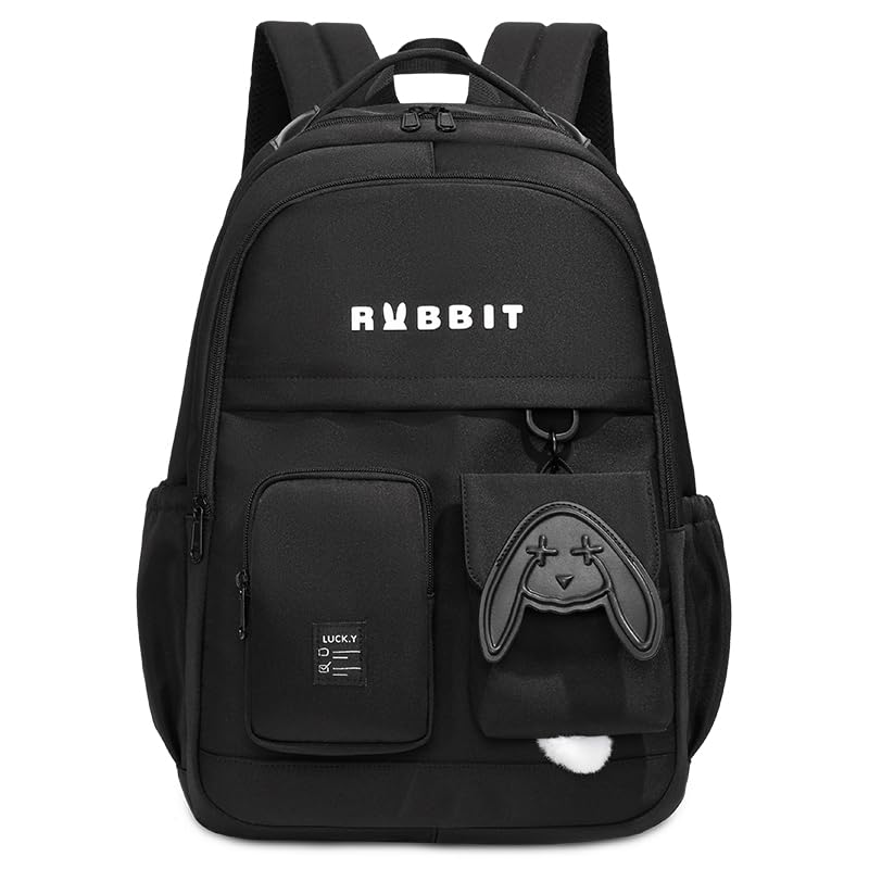 Zaino Scuola Media e Superiore per Ragazza 15.6" Laptop, Nero