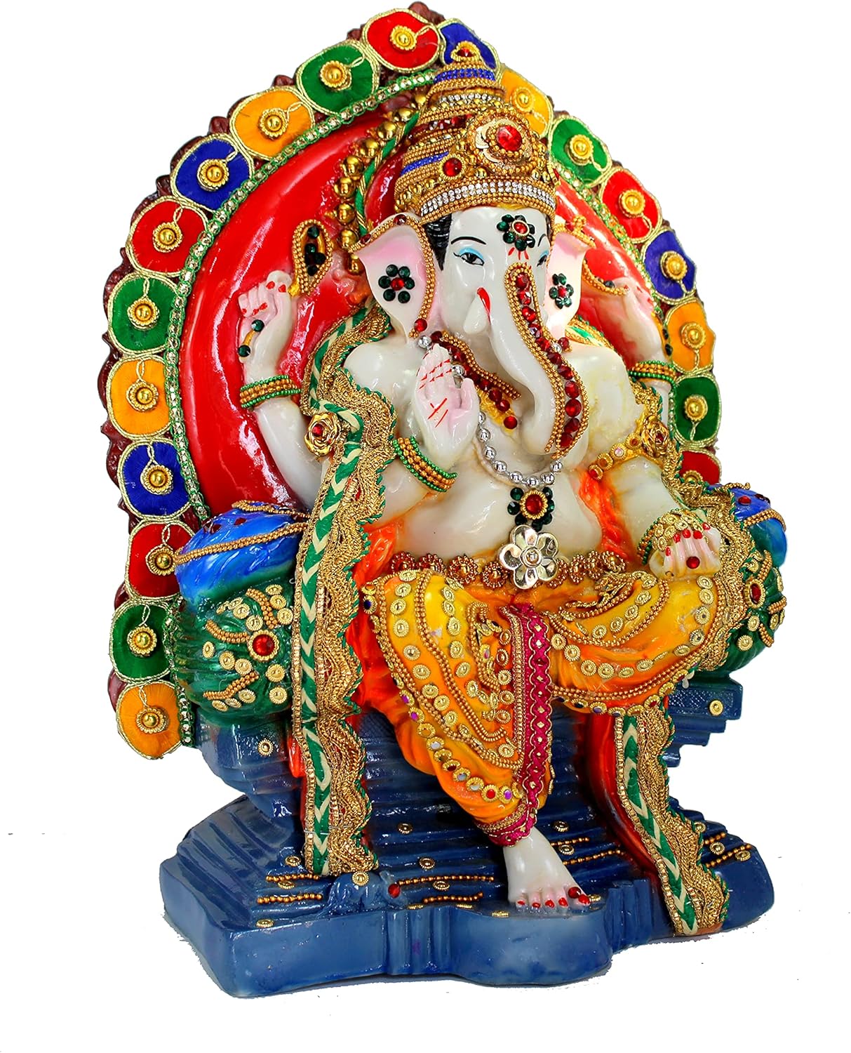 eSplanade Resina Singhasan Ganesh Murti Idol Statua - immagine 2