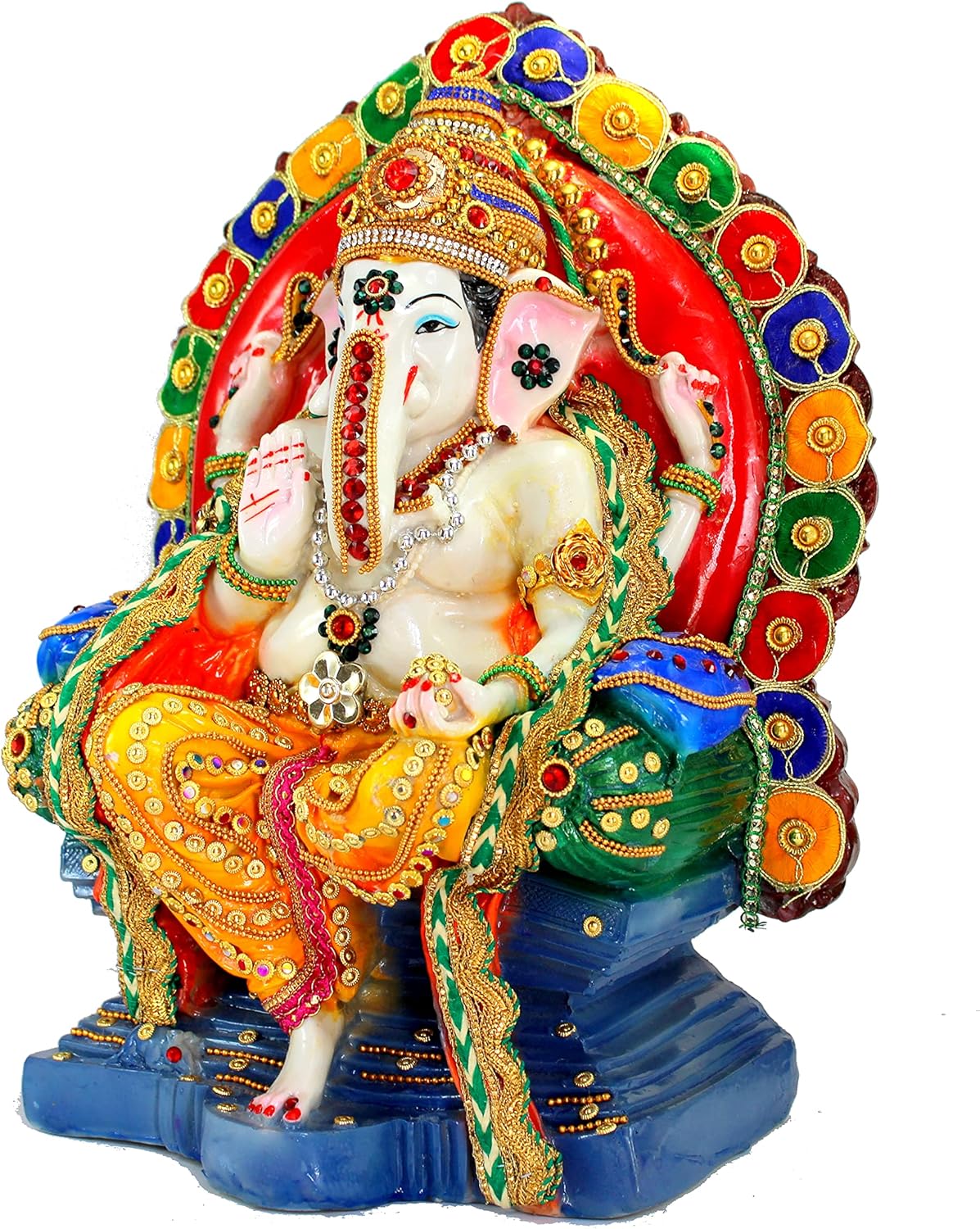 eSplanade Resina Singhasan Ganesh Murti Idol Statua - immagine 3