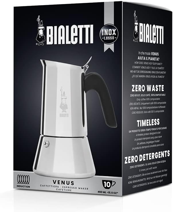 Bialetti Caffettiera New Venus 10 Tazze, Induzione - immagine 2
