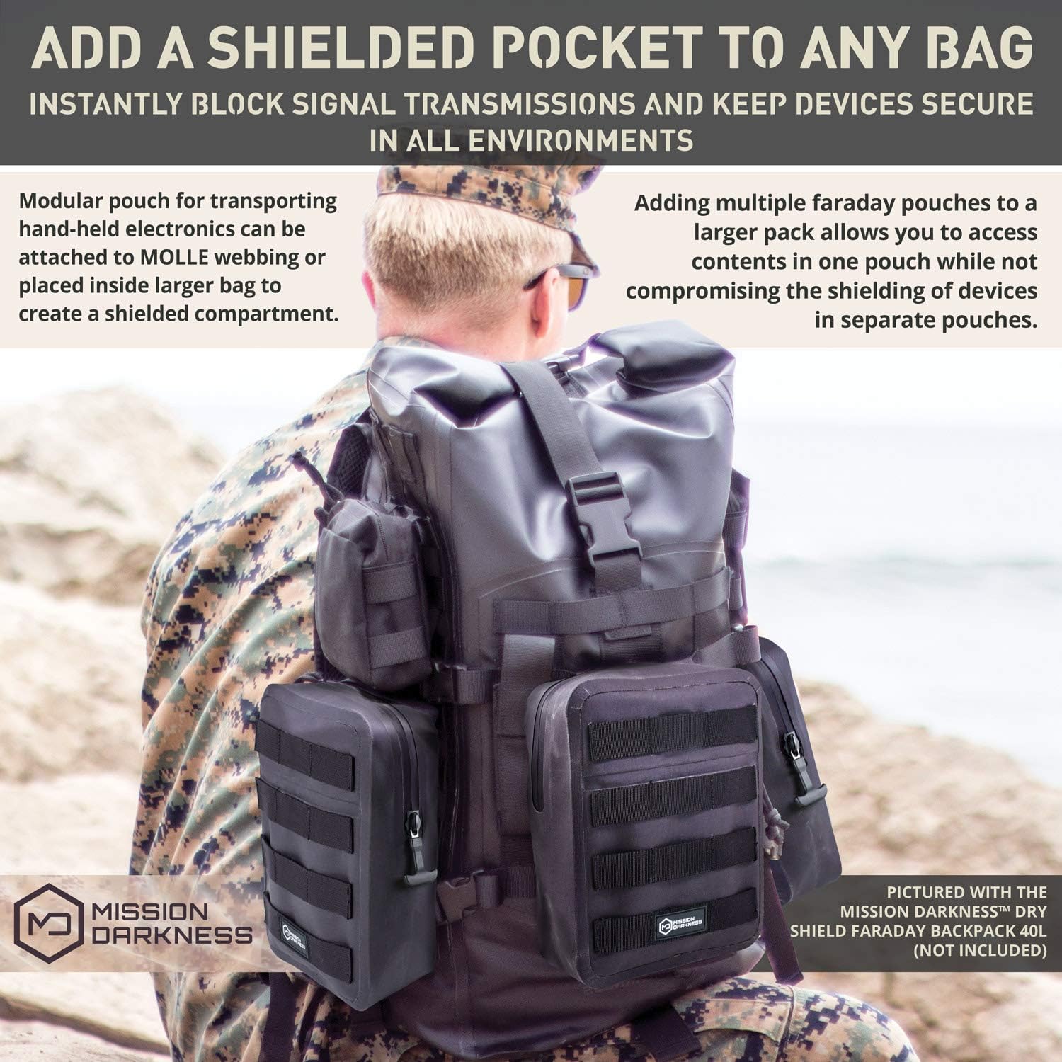 Mission Darkness Dry Shield MOLLE Faraday Pouch (2nd Gen) - immagine 5