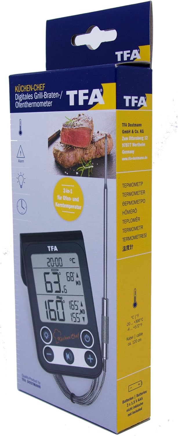 TFA Dostmann 14.1512.01 - Termometro Digitale da Cucina per Grill (nero) - immagine 7