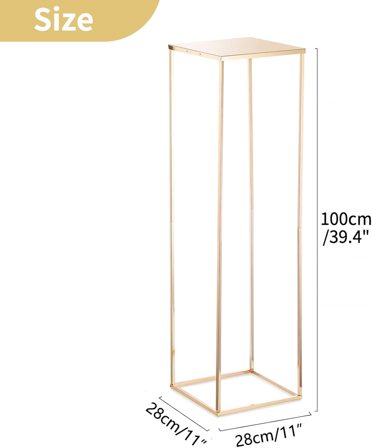 Nuptio Centrotavola Vaso Alto Oro - 2 Pezzi 100cm - immagine 5