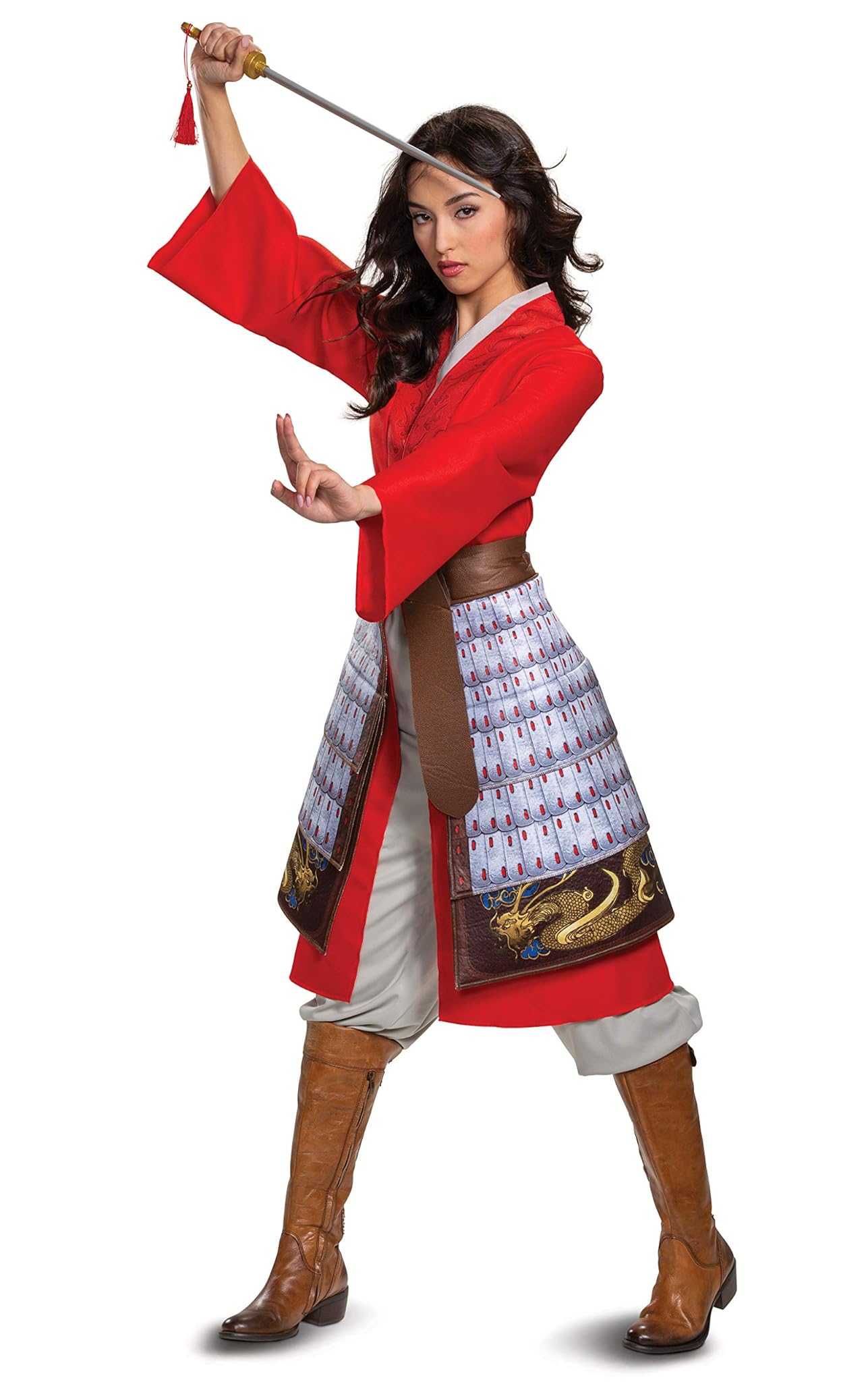 Mulan Deluxe Hero - Costume da donna rosso