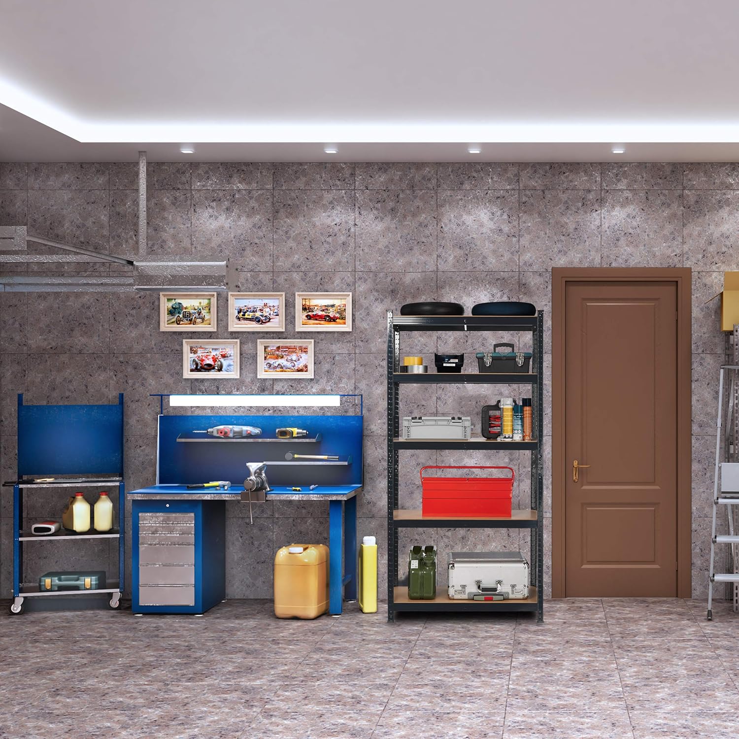 Relaxdays Scaffale in Metallo 180x90x45 cm, Nero - immagine 2