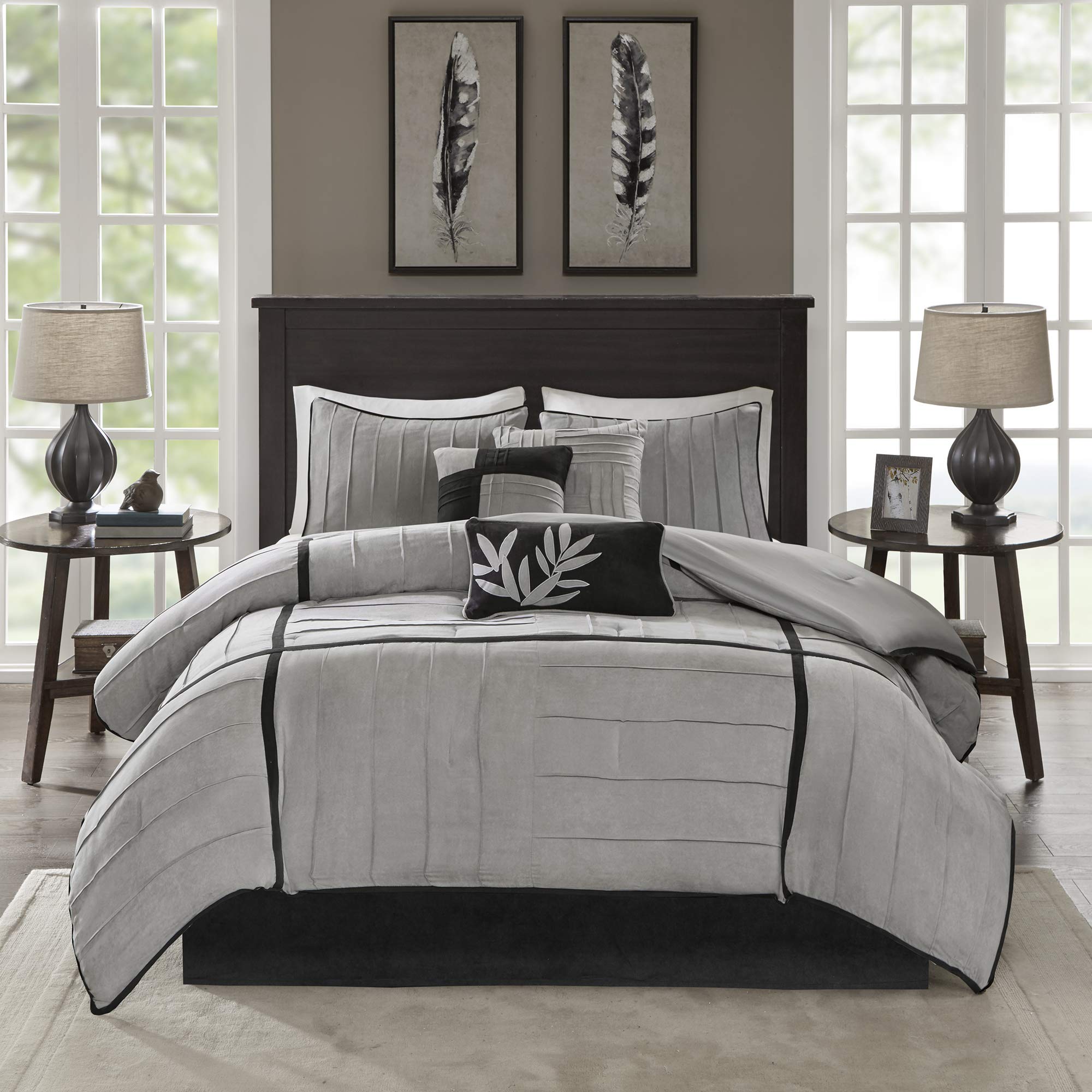Madison Park Connell 7 Piece Comforter Set Color Taglia, Grigio, King