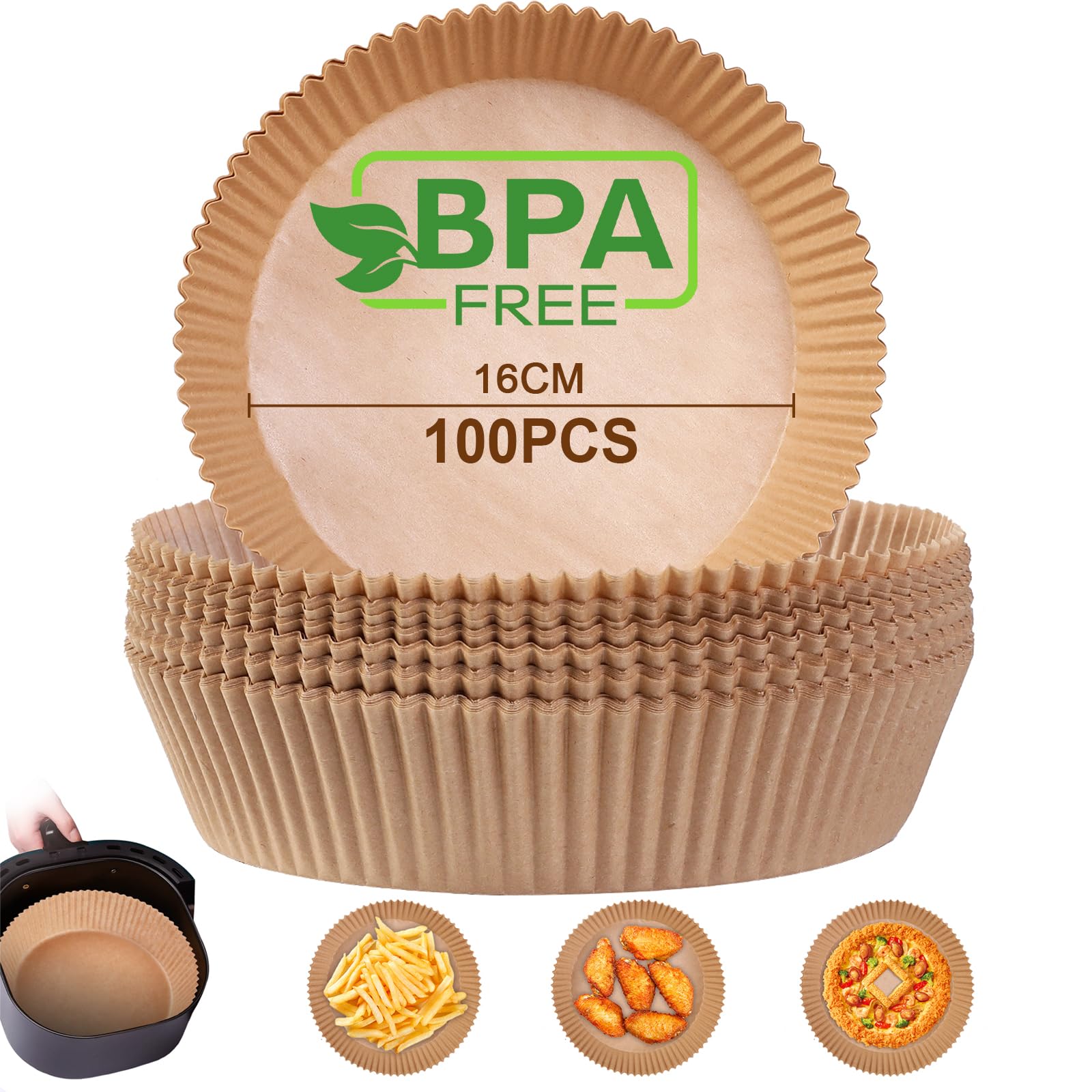 Aiqinu Carta Forno per Friggitrice ad Aria 100 Pezzi