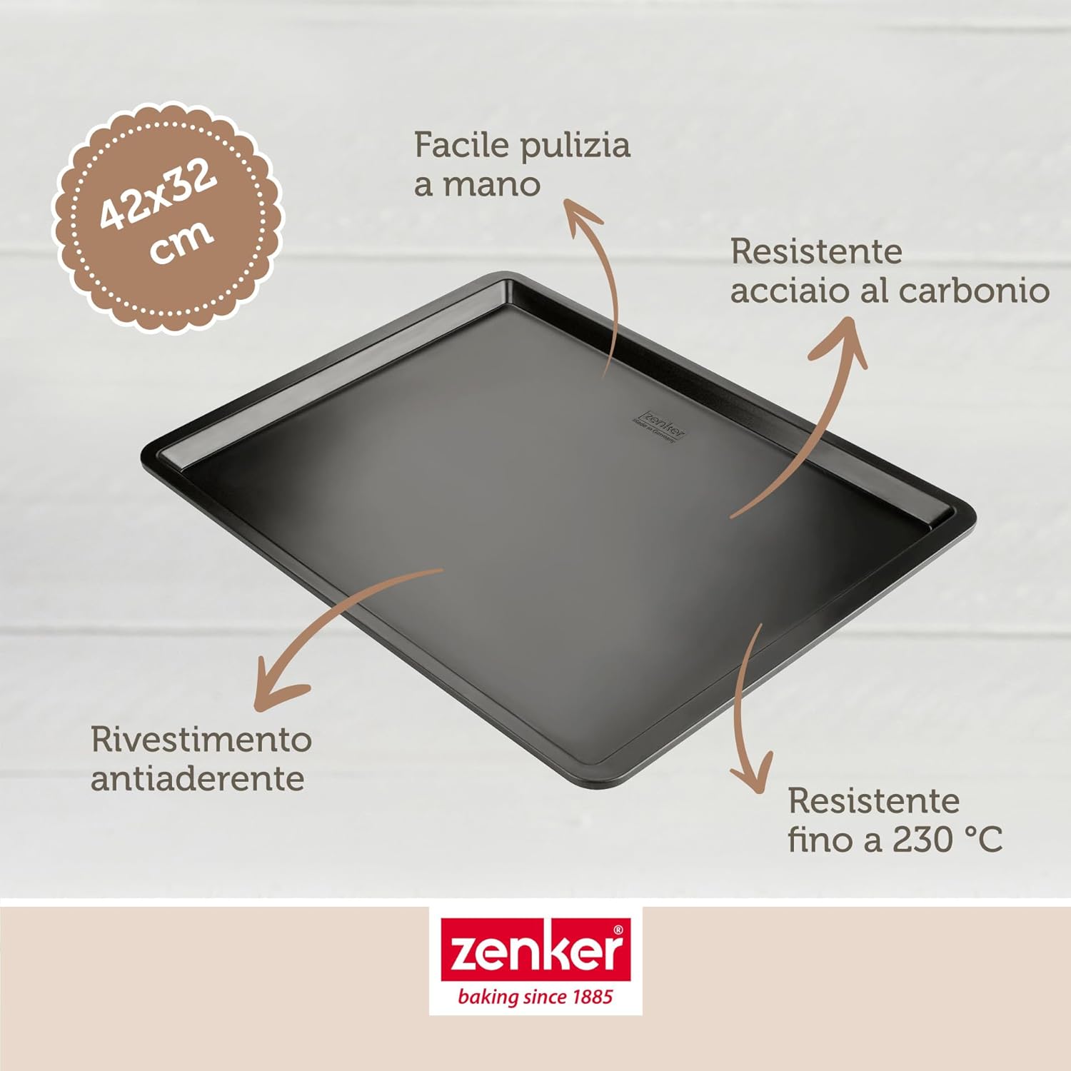 Zenker Teglia da Forno Antiaderente 42x32x2 cm - immagine 4