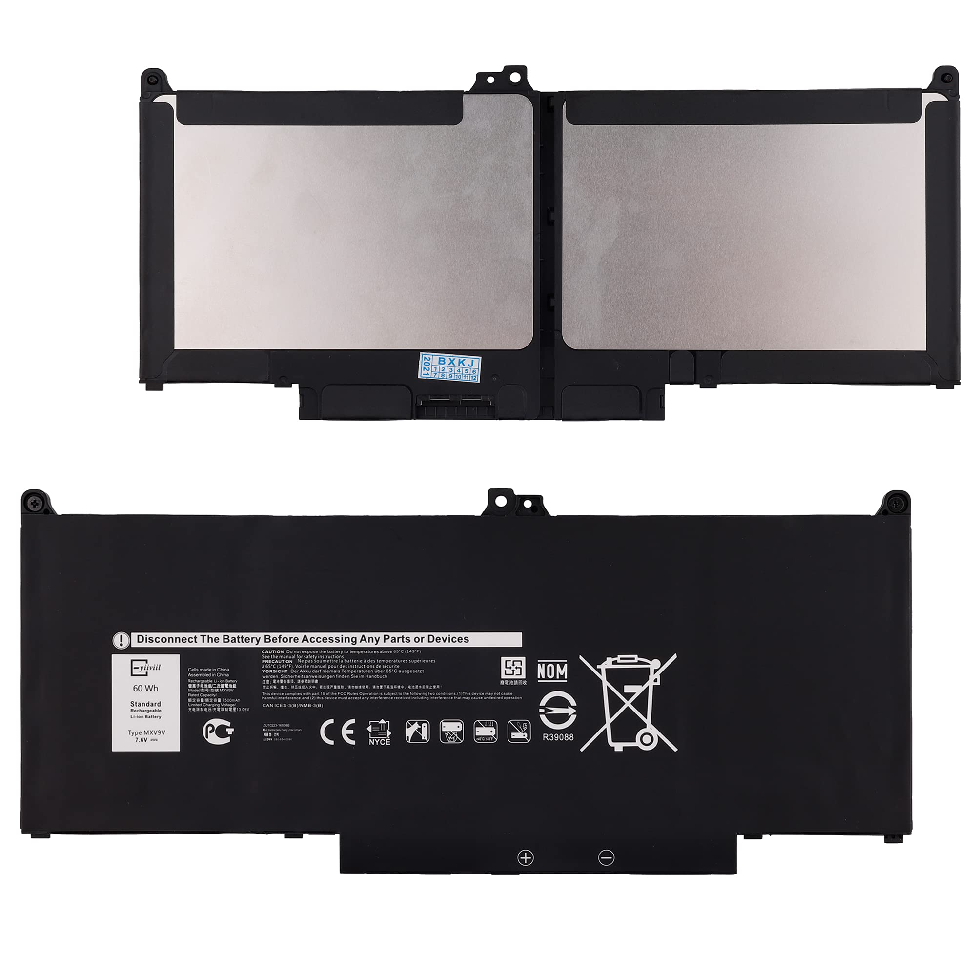 E-yiiviil Batteria MXV9V per Dell Latitude 5300