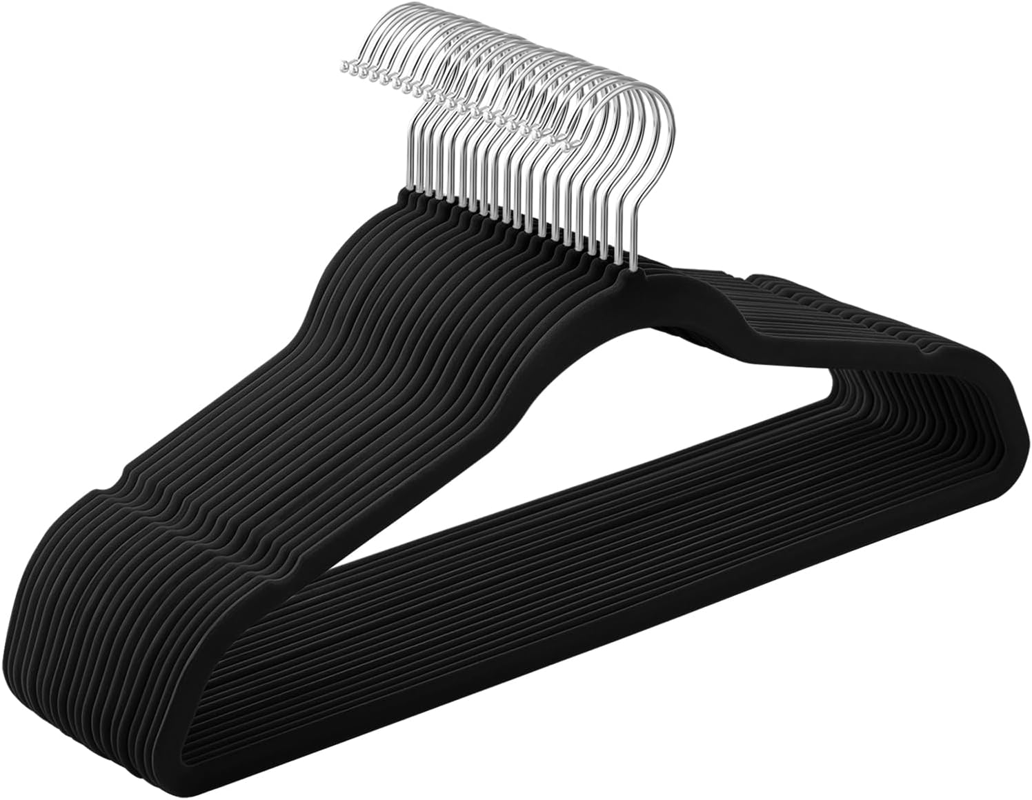 Songmics 20 Grucce Appendiabiti in Velluto, Nero Inchiostro - immagine 1