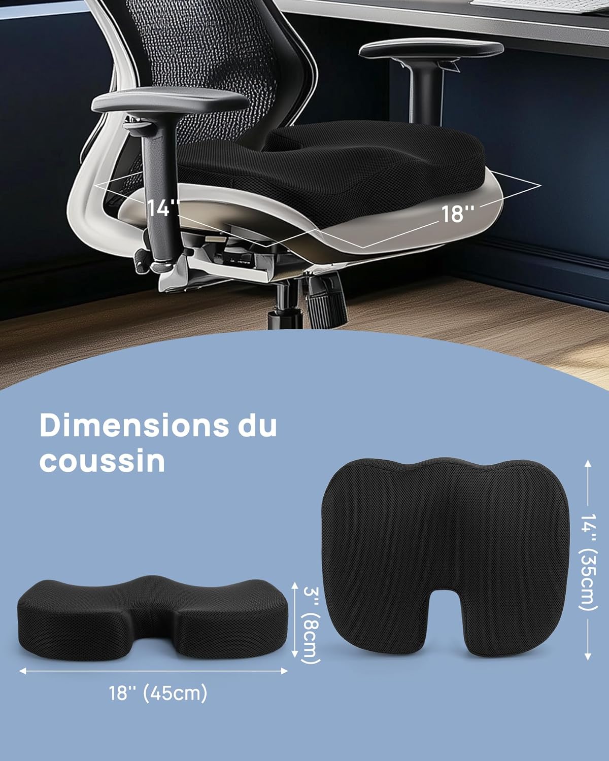 Feagar Cuscino Sedia Ufficio Supporto Lombare Ergonomico - immagine 3