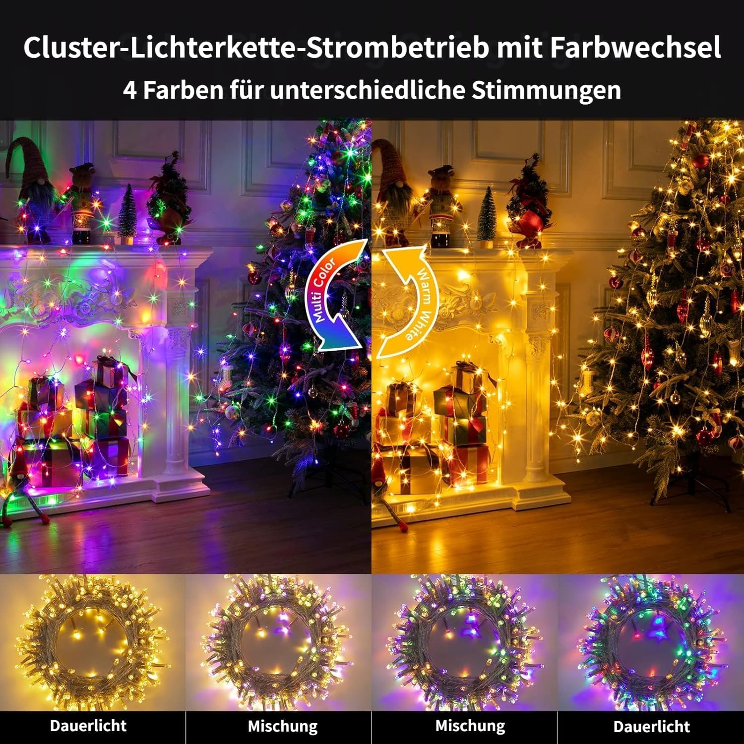 Gresonic - Catena Luci LED 1000 LED, 9 Modelli - immagine 4