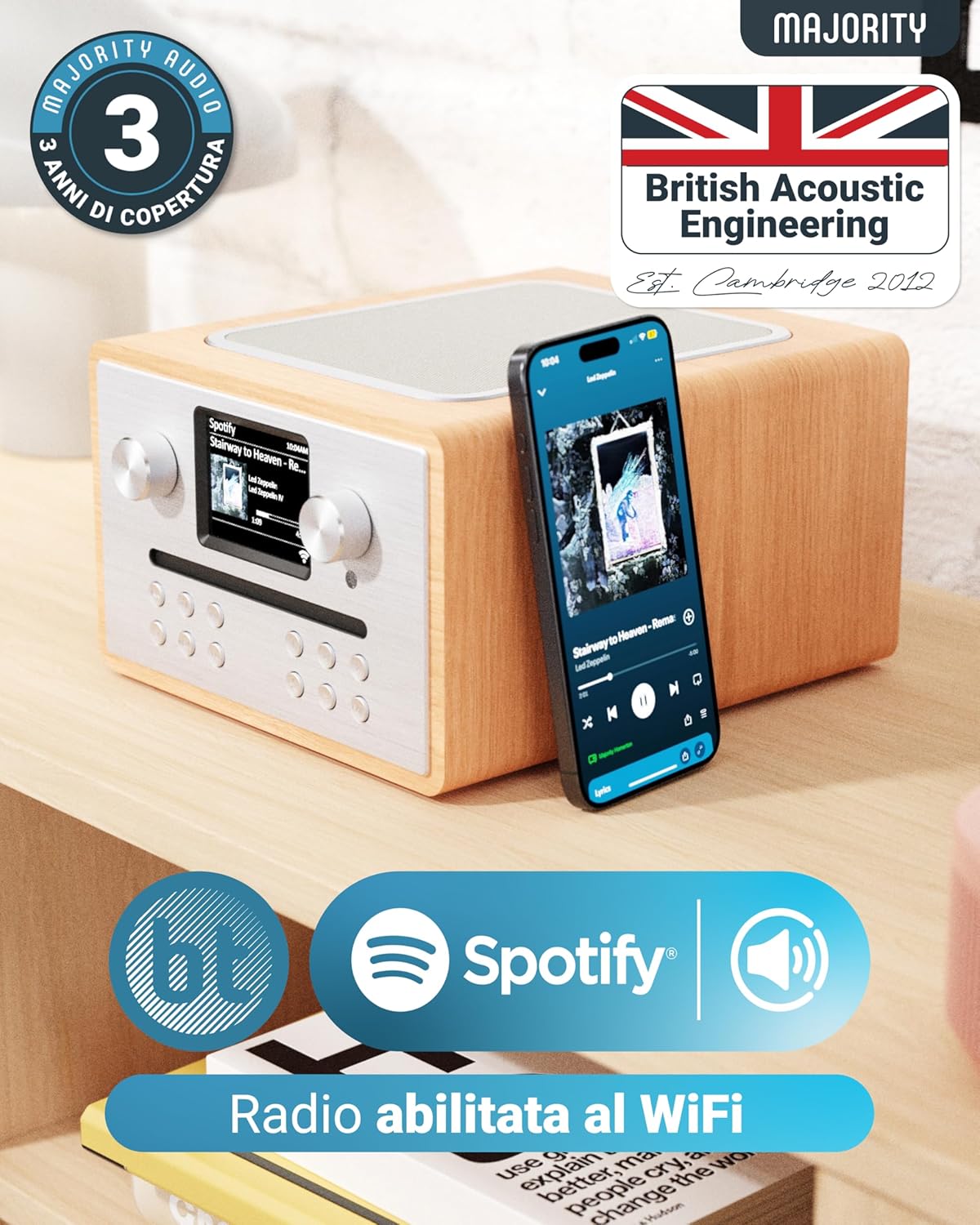 Majority Homerton - Impianto Stereo Casa Completo, Nero - immagine 3