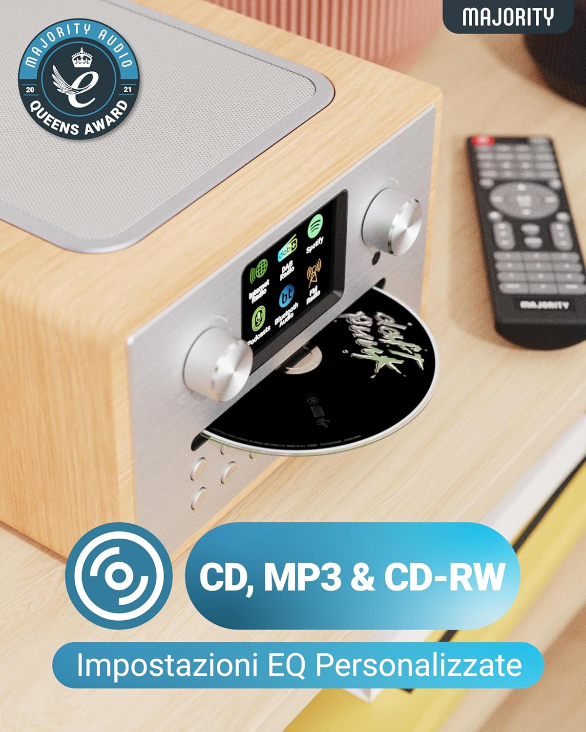 Majority Homerton - Impianto Stereo Casa Completo, Nero - immagine 4