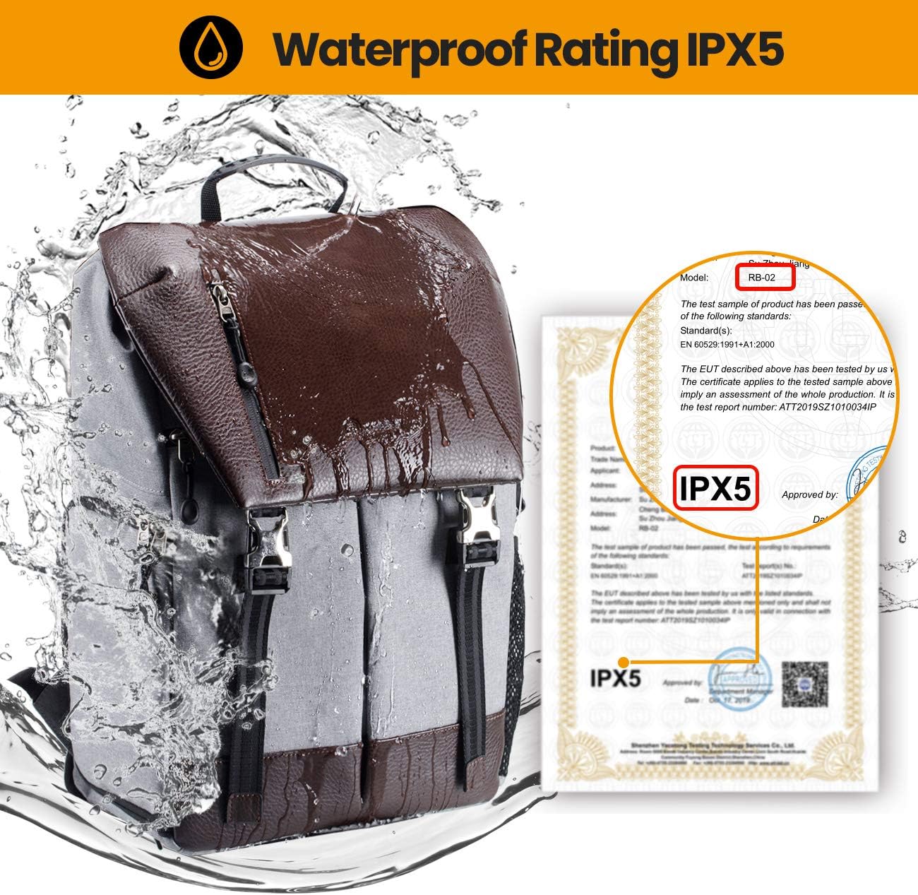 Tarion Camera Backpack Waterproof IPX5 - immagine 6