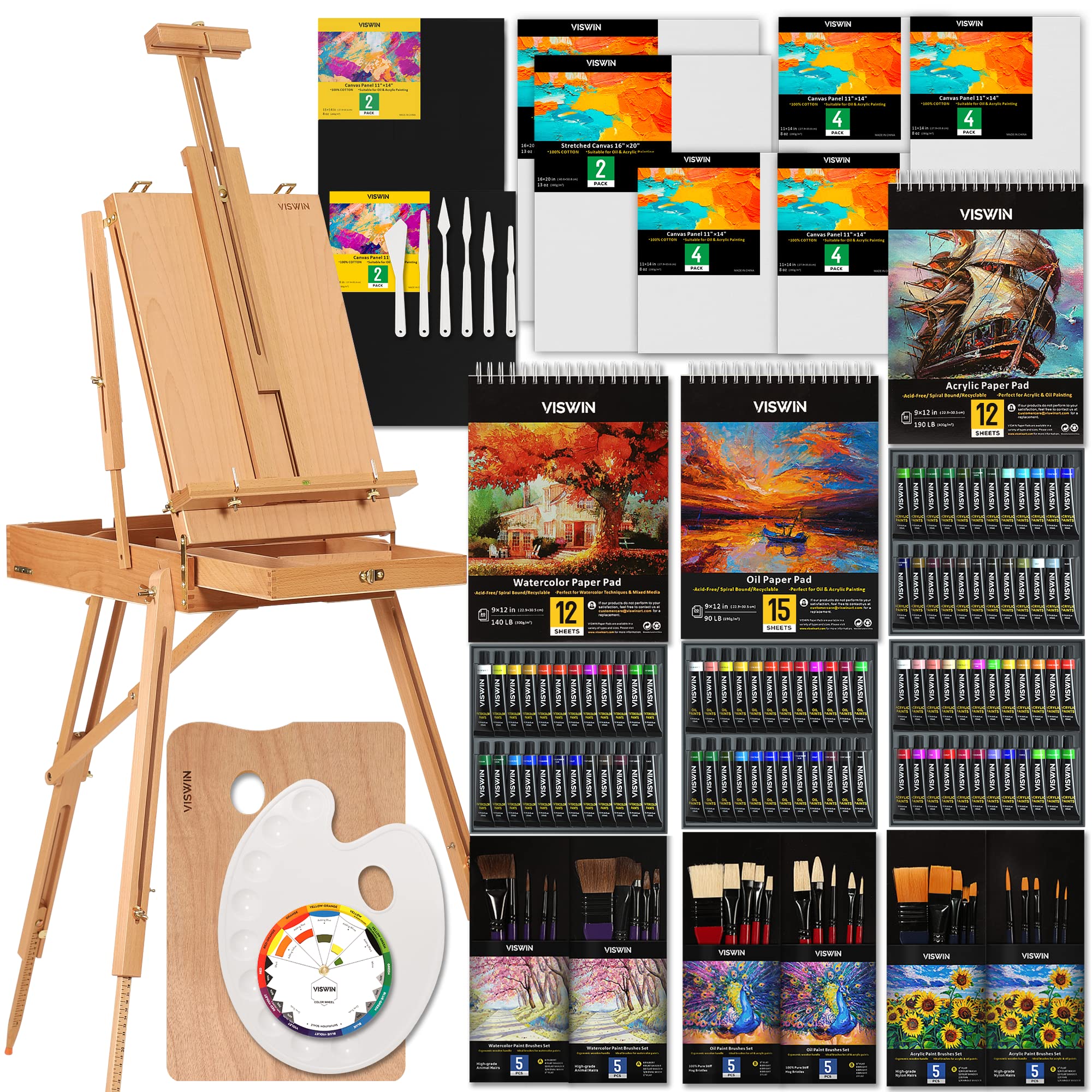 Viswin Set Pittura Artista all-in-One 147 Pezzi