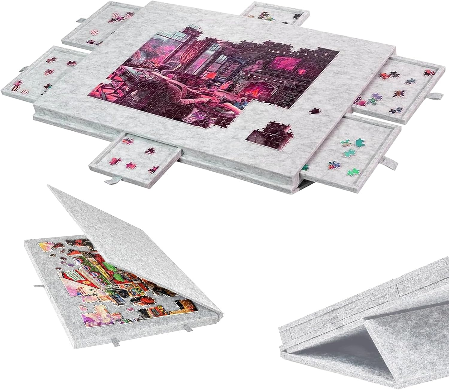 Puzzle Pieghevole 1000 Pezzi con 6 Cassetti - immagine 1