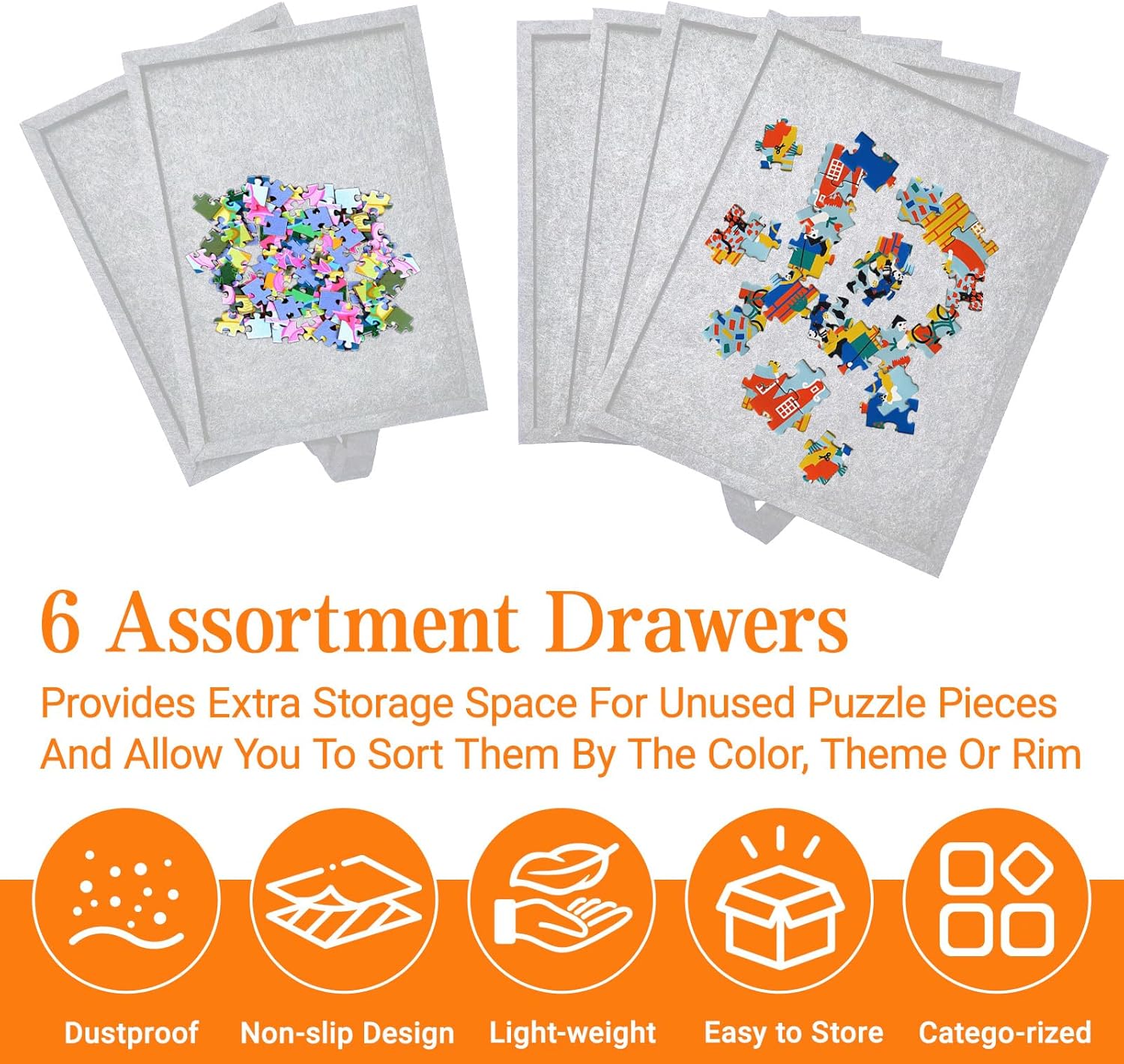 Puzzle Pieghevole 1000 Pezzi con 6 Cassetti - immagine 4