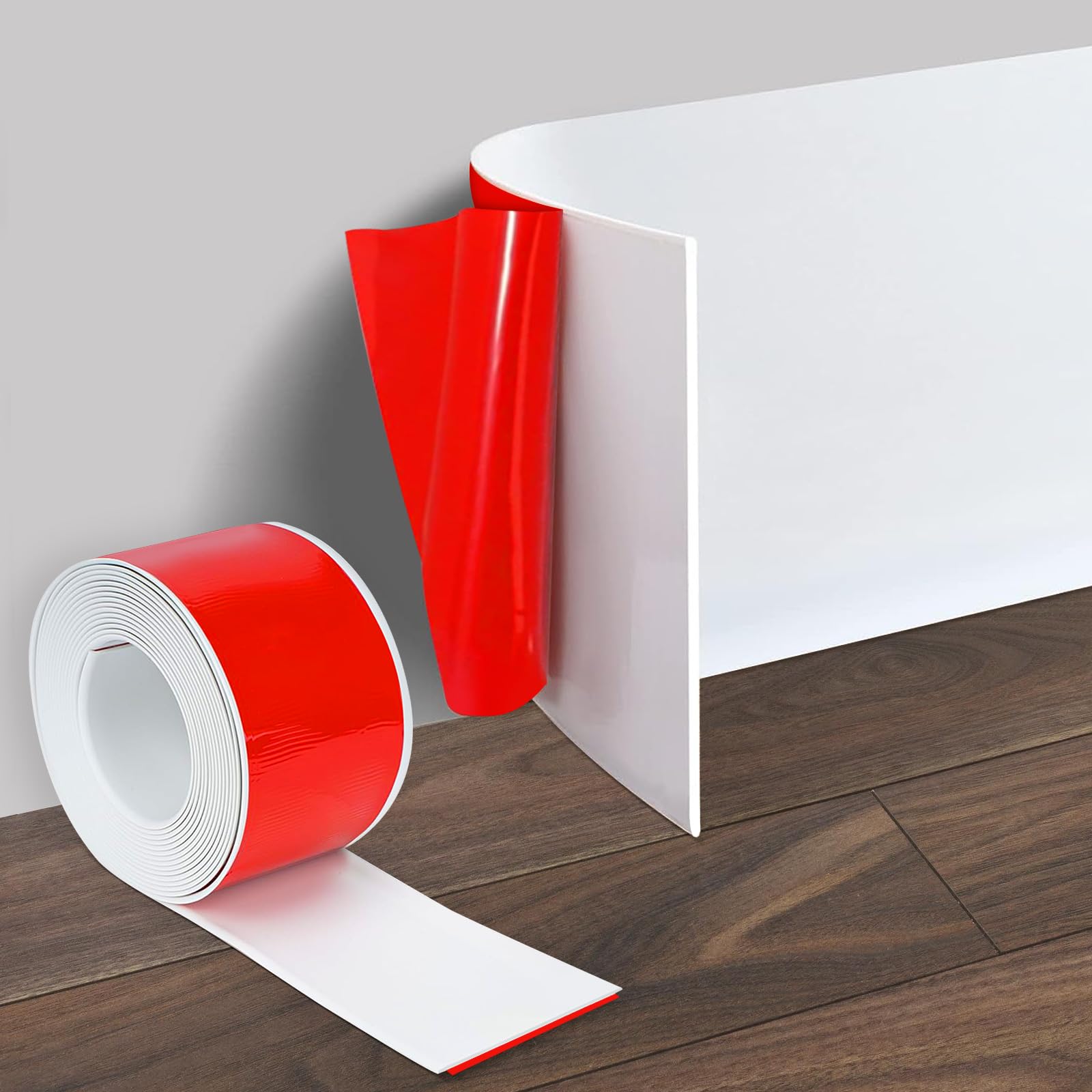 Battiscopa Autoadesivo PVC Flessibile 10cm x 10m, Bianco