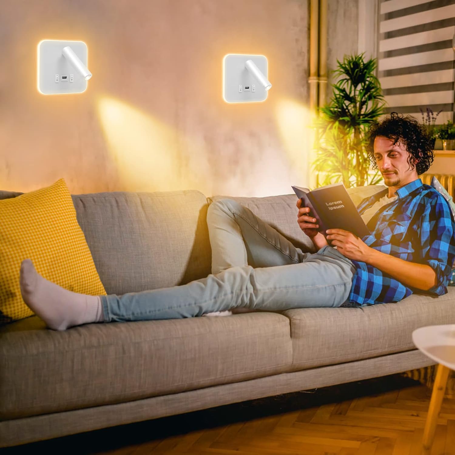 Lampada da Parete LED 12W con USB e Interruttore - immagine 6