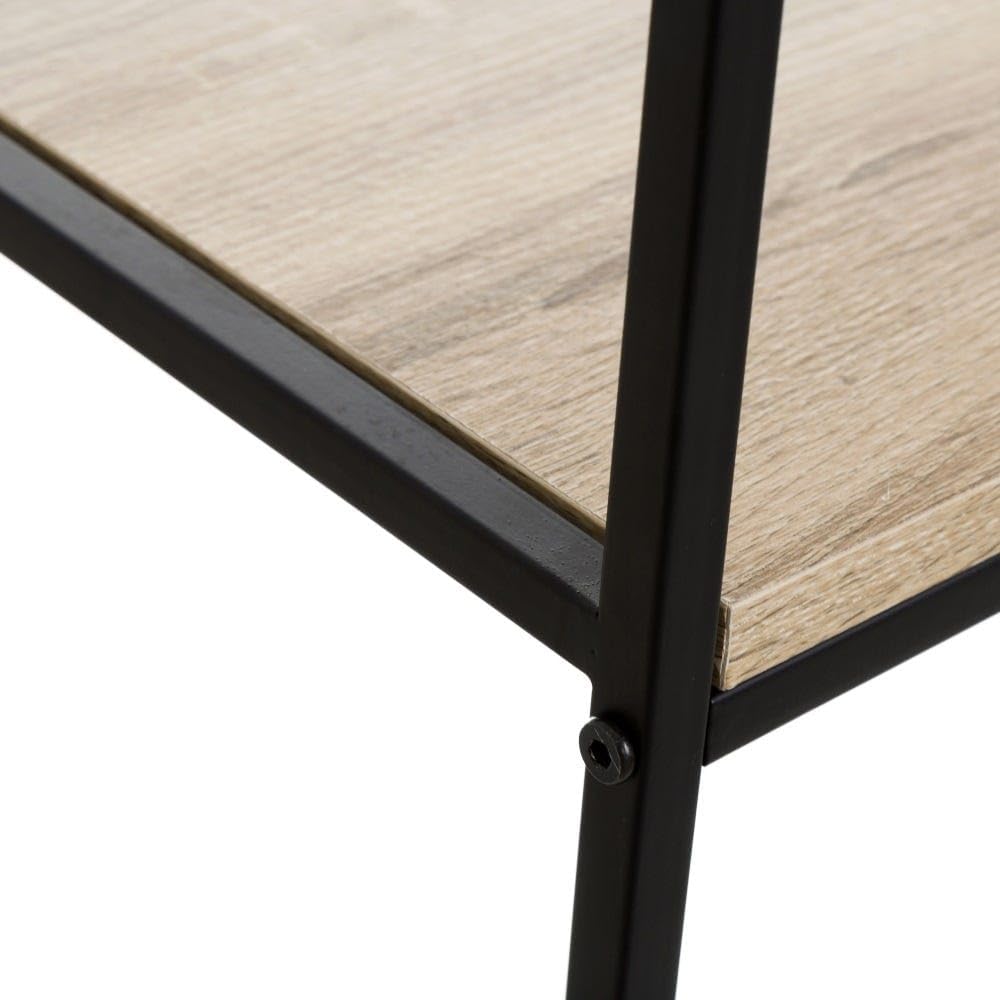 Console con 2 cavità e 1 ripiano in PB e metallo in naturale e nero - immagine 3