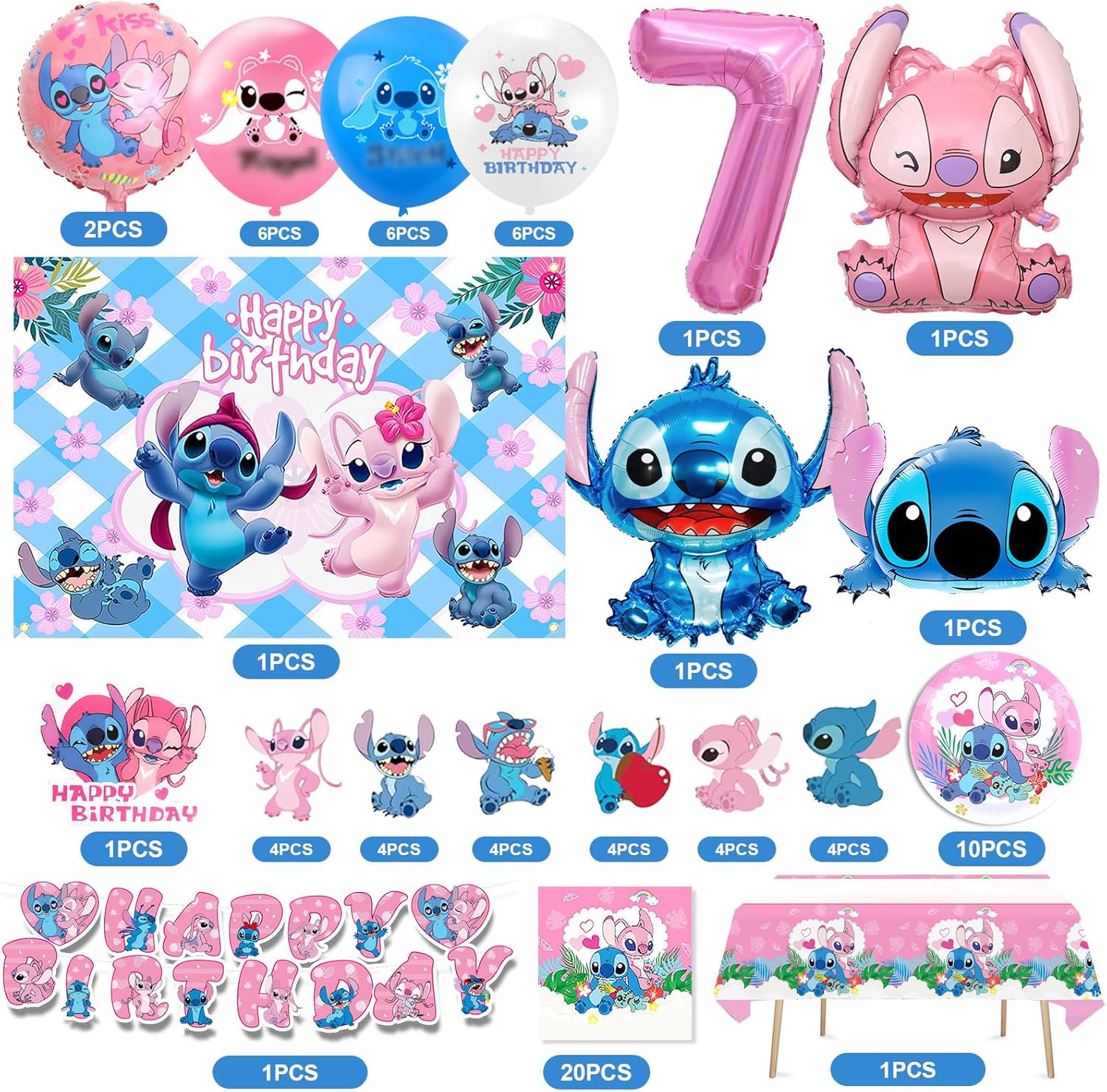 Set Compleanno Stitc Bambina 7 Anni - immagine 2