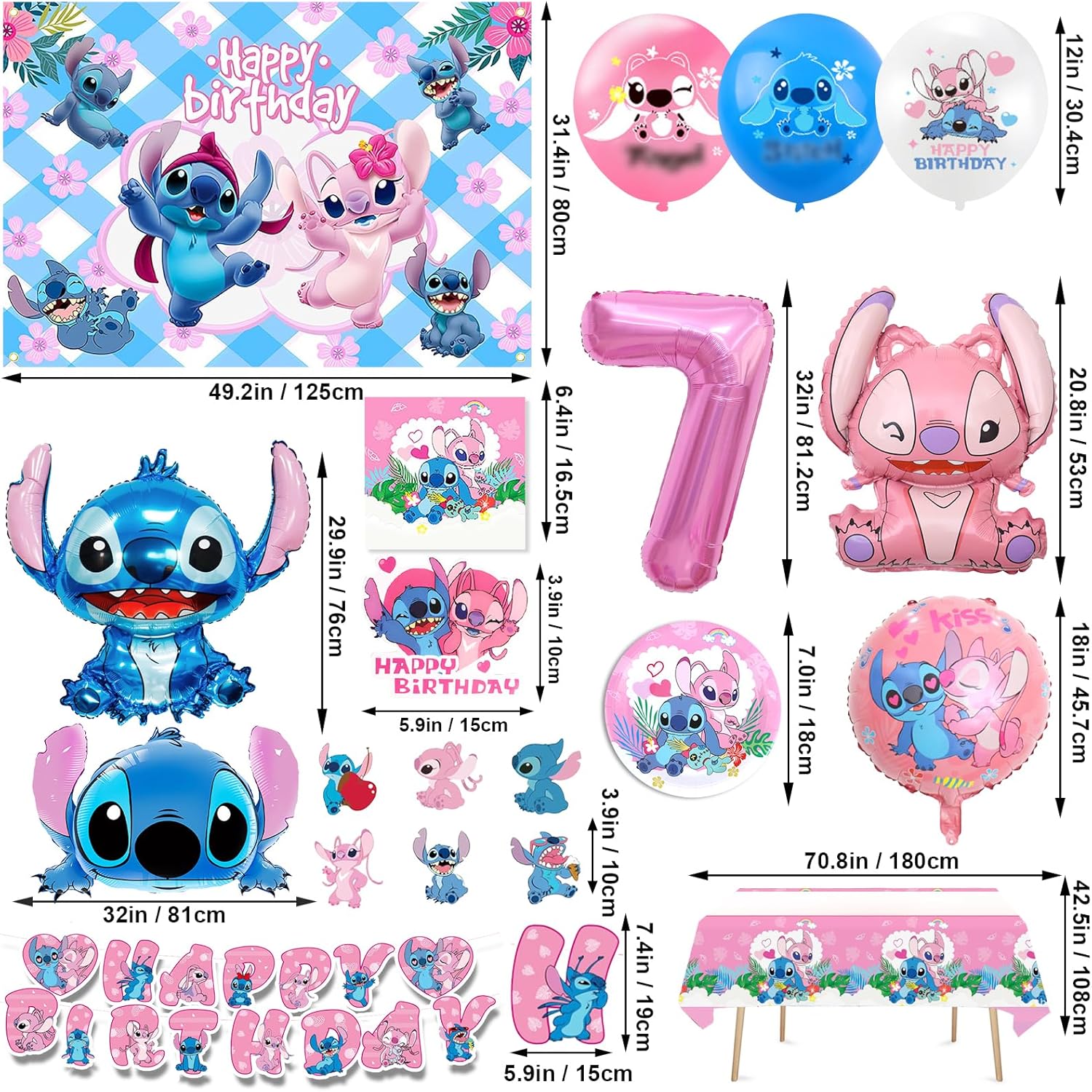 Set Compleanno Stitc Bambina 7 Anni - immagine 3