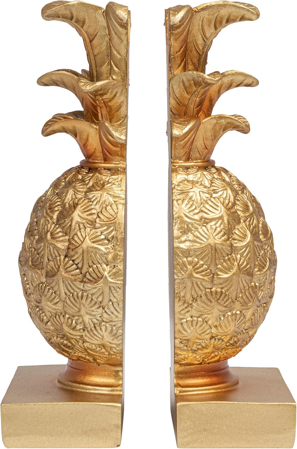 Creative Co-Op - Fermalibri in resina dorata a forma di ananas, set da 2 pezzi - immagine 12