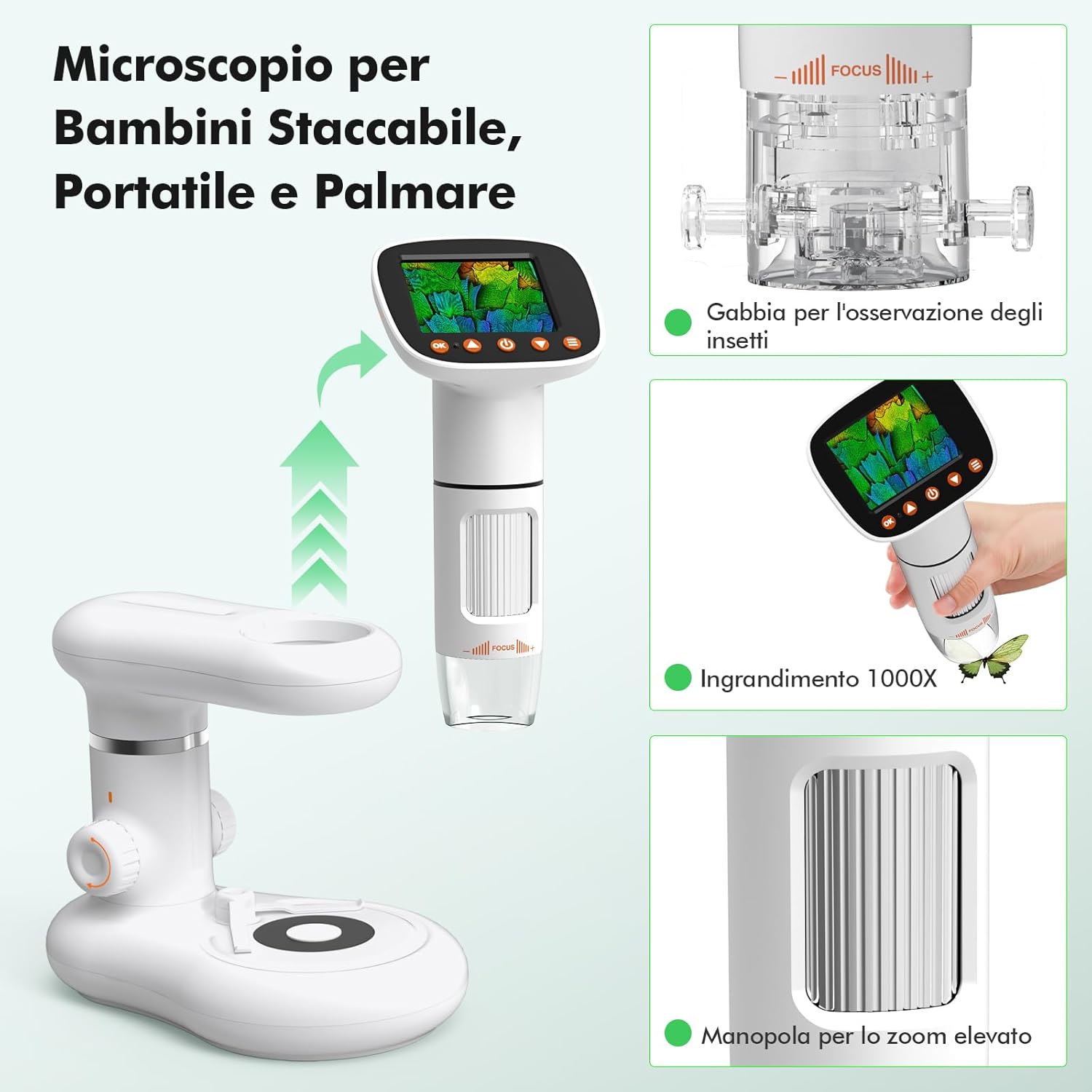 HOMEASY Microscopio Digitale per Bambini con HD Display - immagine 2