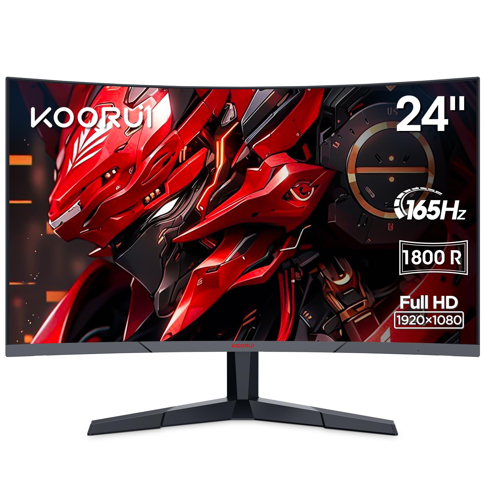 KOORUI Monitor da gioco 23,6 Pollici 23,5 FHD 180 Hz VA /R1500