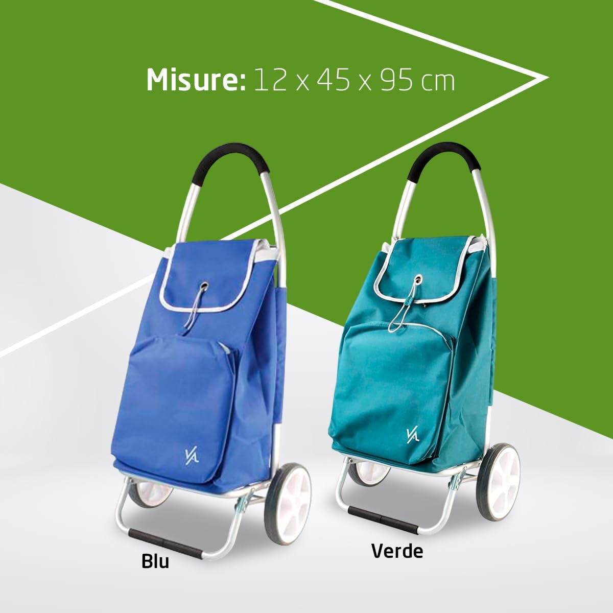 Amig Carrello Spesa 2 Ruote con Borsa Termica, Verde - immagine 7