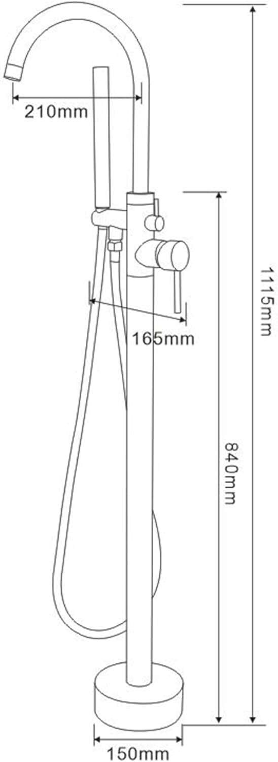 Rubinetto Vasca Freestanding Girevole 360° con Doccetta - immagine 6