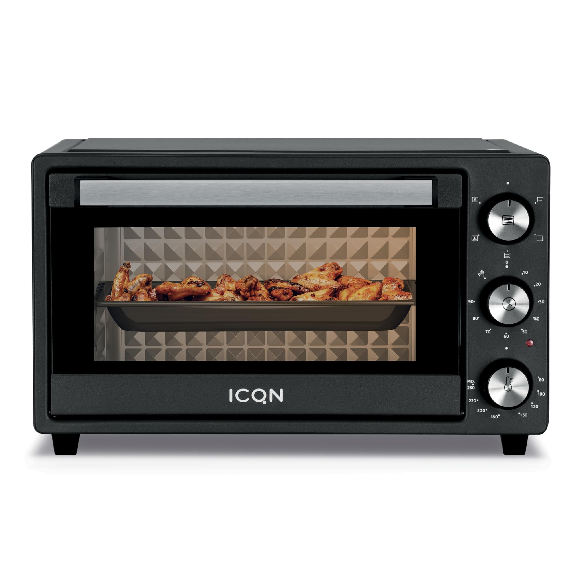 Icqn Forno Elettrico Ventilato 20 Litri 1500W, Nero