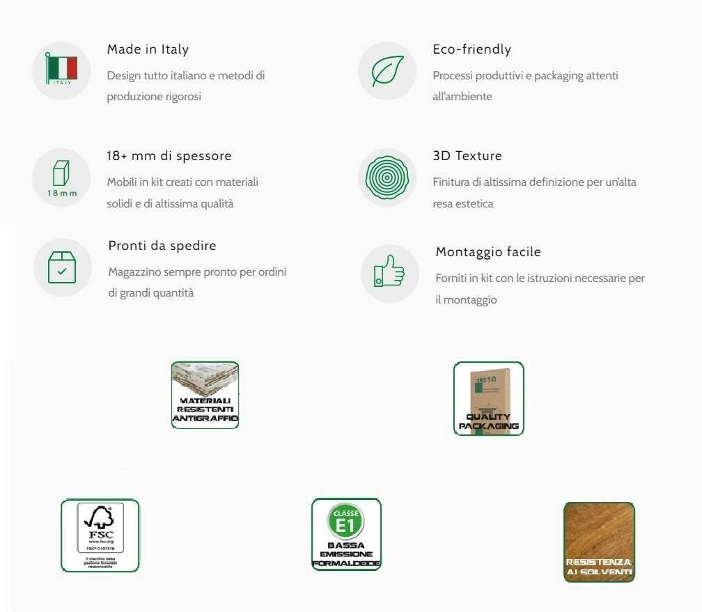 Dmora Scrivania Clematide 80x40h79cm, Bianco e Cemento - immagine 6