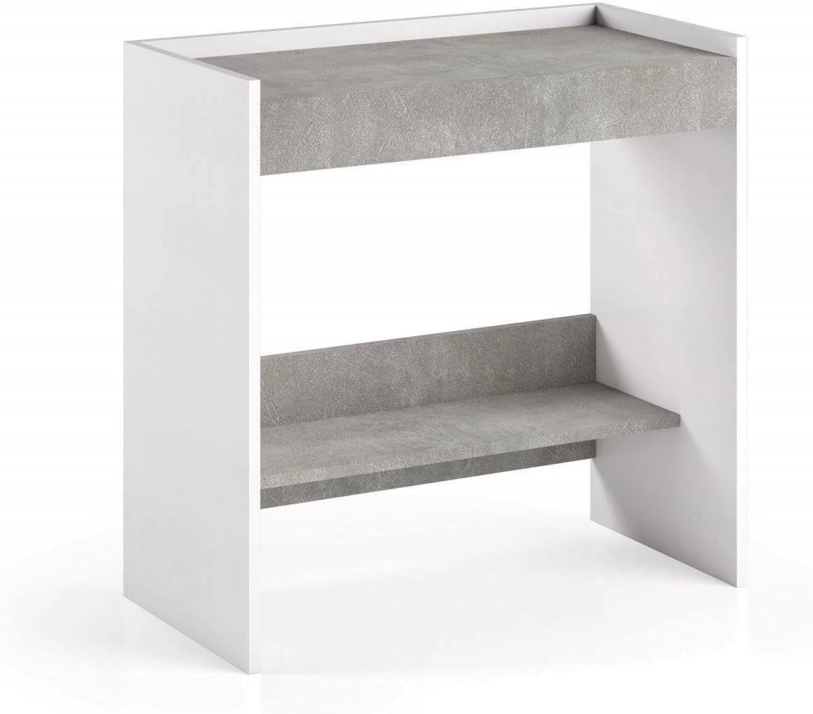 Dmora Scrivania Clematide 80x40h79cm, Bianco e Cemento - immagine 7