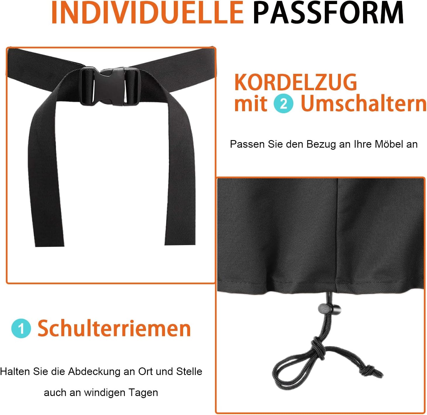 Copertura Vasca Idromassaggio Impermeabile, Nera - immagine 4