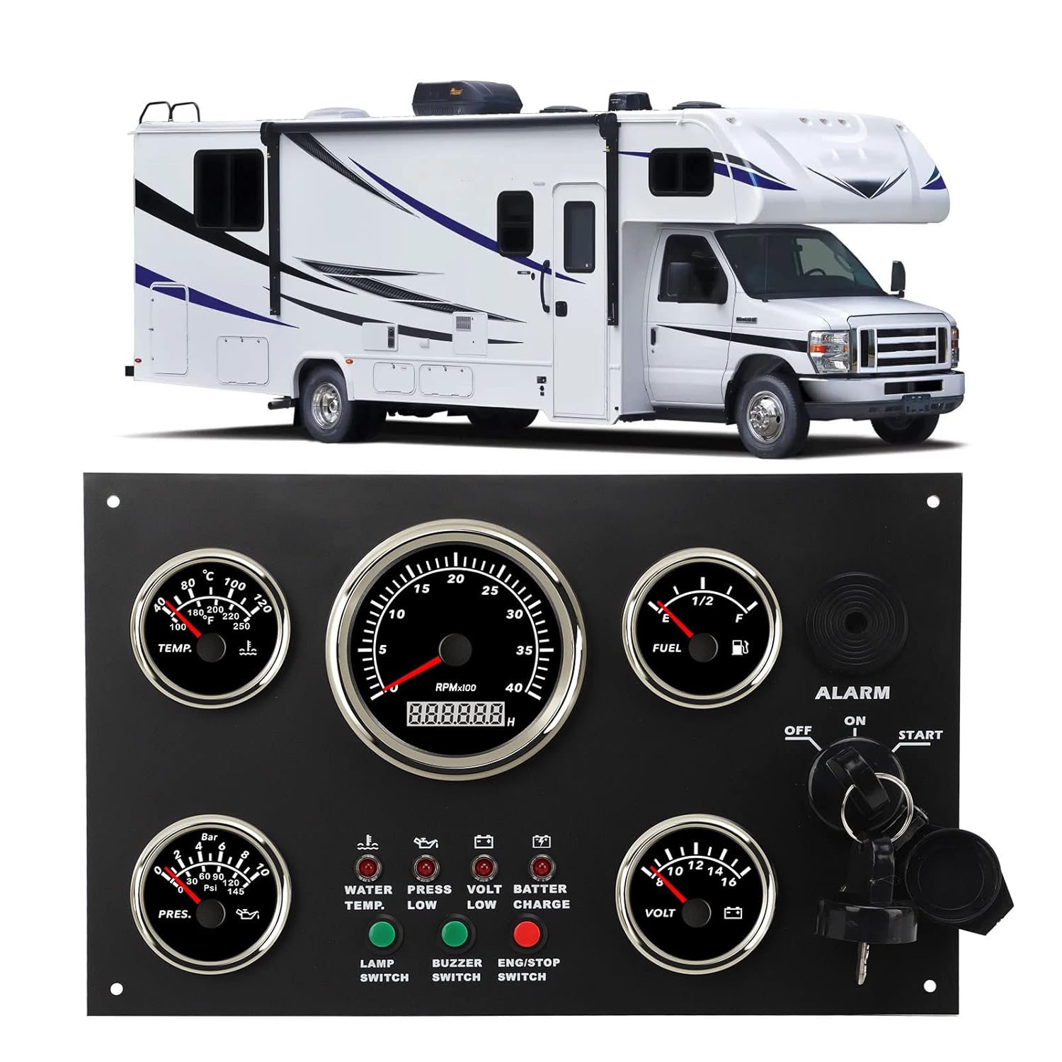 Quadro Strumenti Barca 5 Indicatori Cruscotto - immagine 5