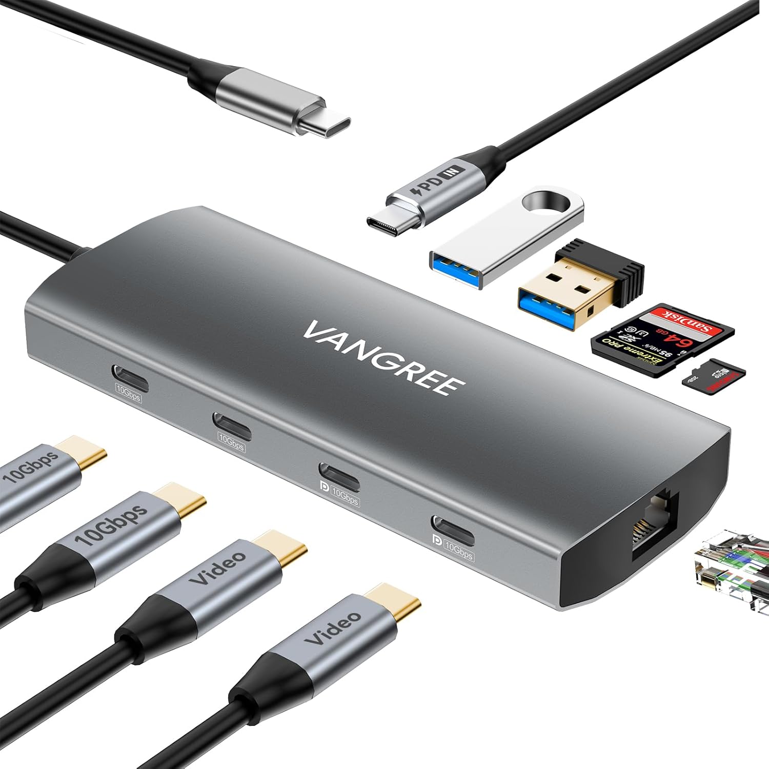 Hub USB-C con Doppia DisplayPort 4K e PD 100W - immagine 1