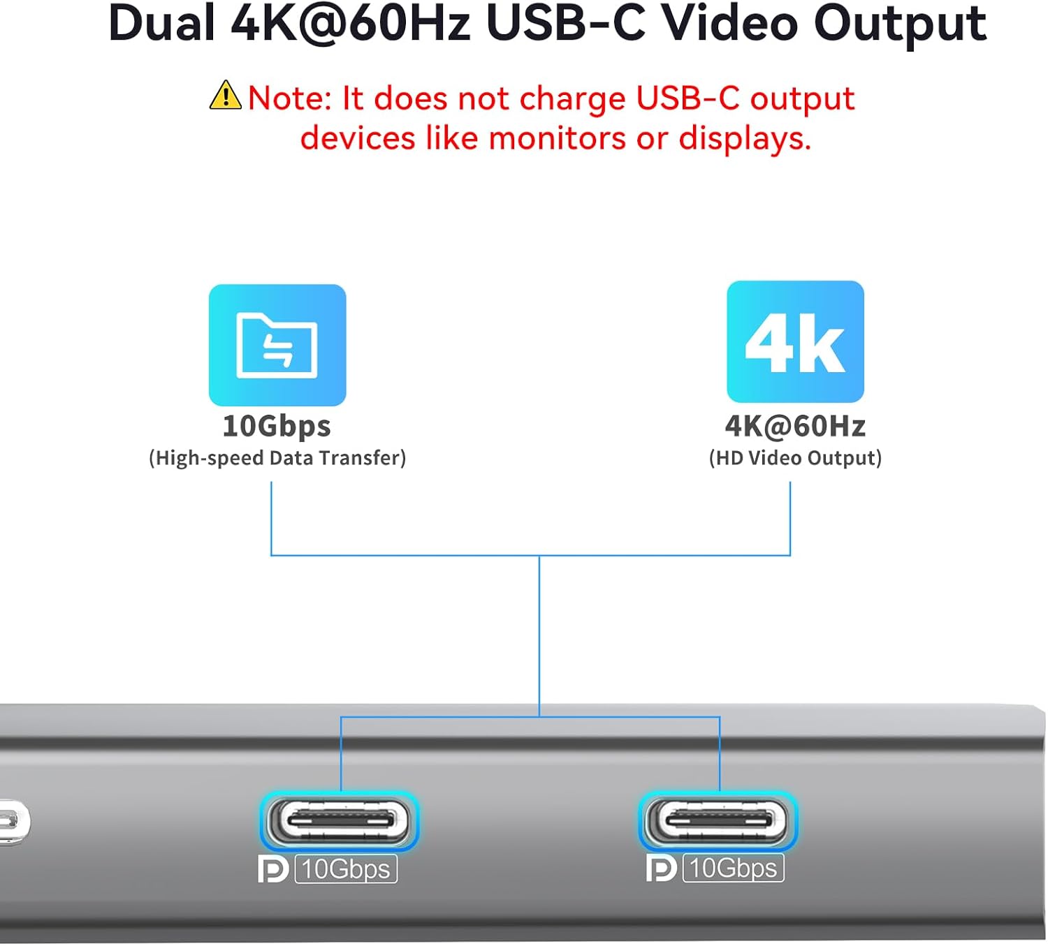 Hub USB-C con Doppia DisplayPort 4K e PD 100W - immagine 4
