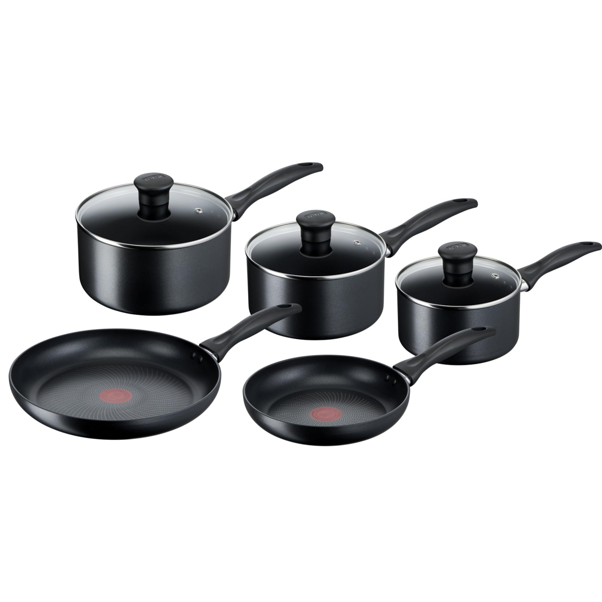 Tefal Set di pentole antiaderenti a induzione, 5 pezzi - nero (G155S544)