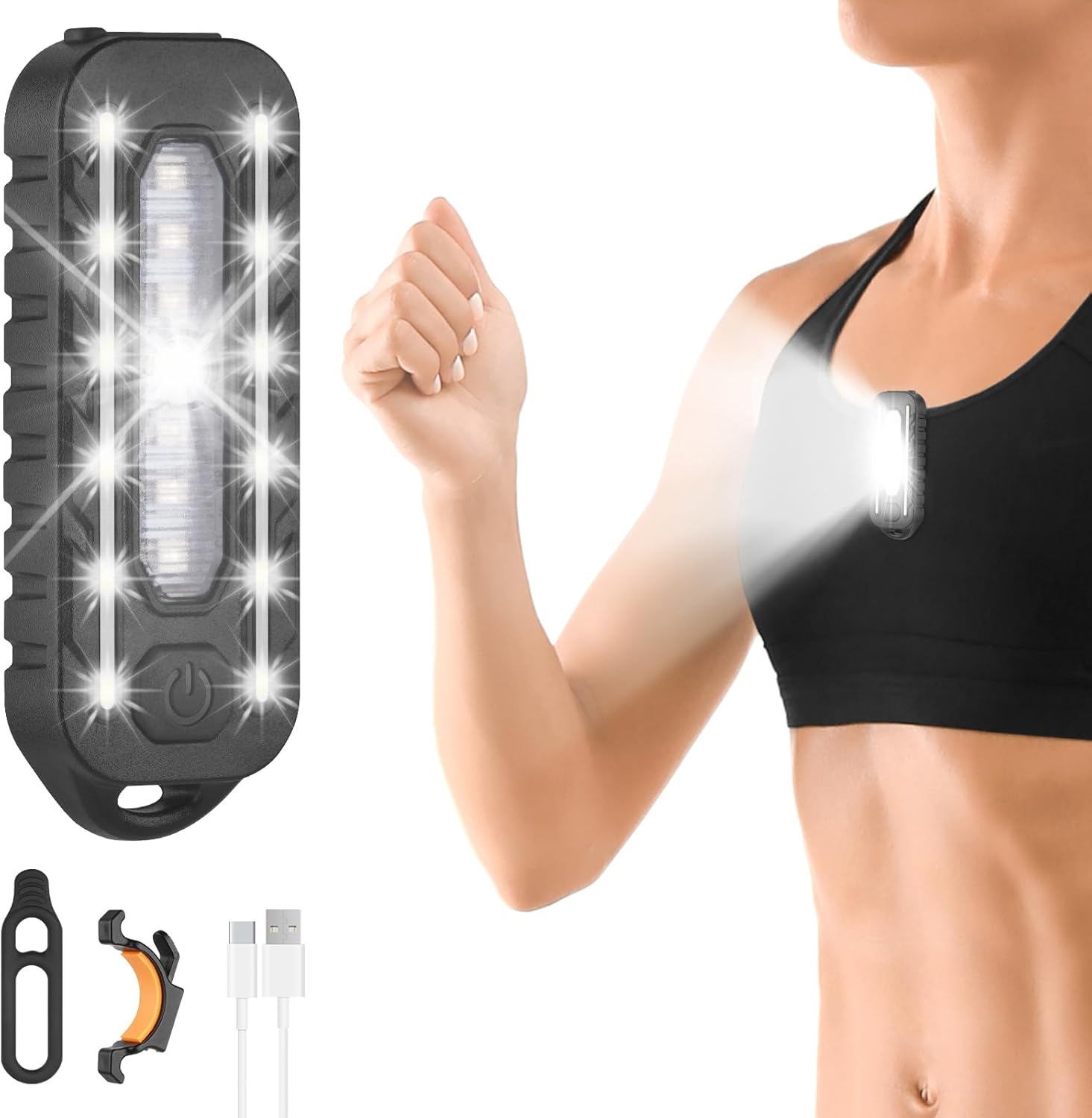 Lampada Frontale LED Ricaricabile USB con Clip - immagine 1